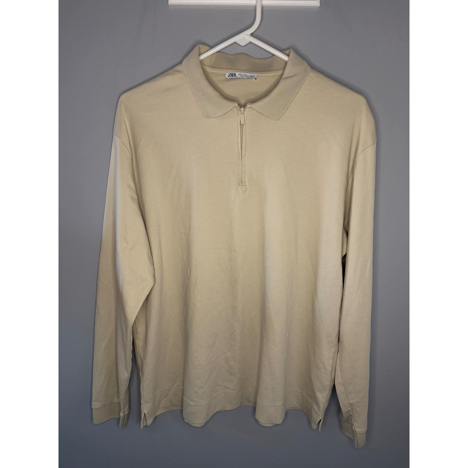 Zara Zara Ribbed Long Sleeve Quarter Zip Collar Polo Shirt Mens L Size US L / EU 52-54 / 3 - 3 Thumbnail