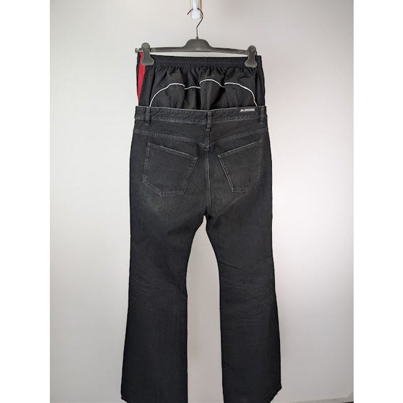 Balenciaga o1rshd1 Q:2 / Layered Kuroki Denim Jeans in Midnight Black Size US 32 / EU 48 - 11 Thumbnail