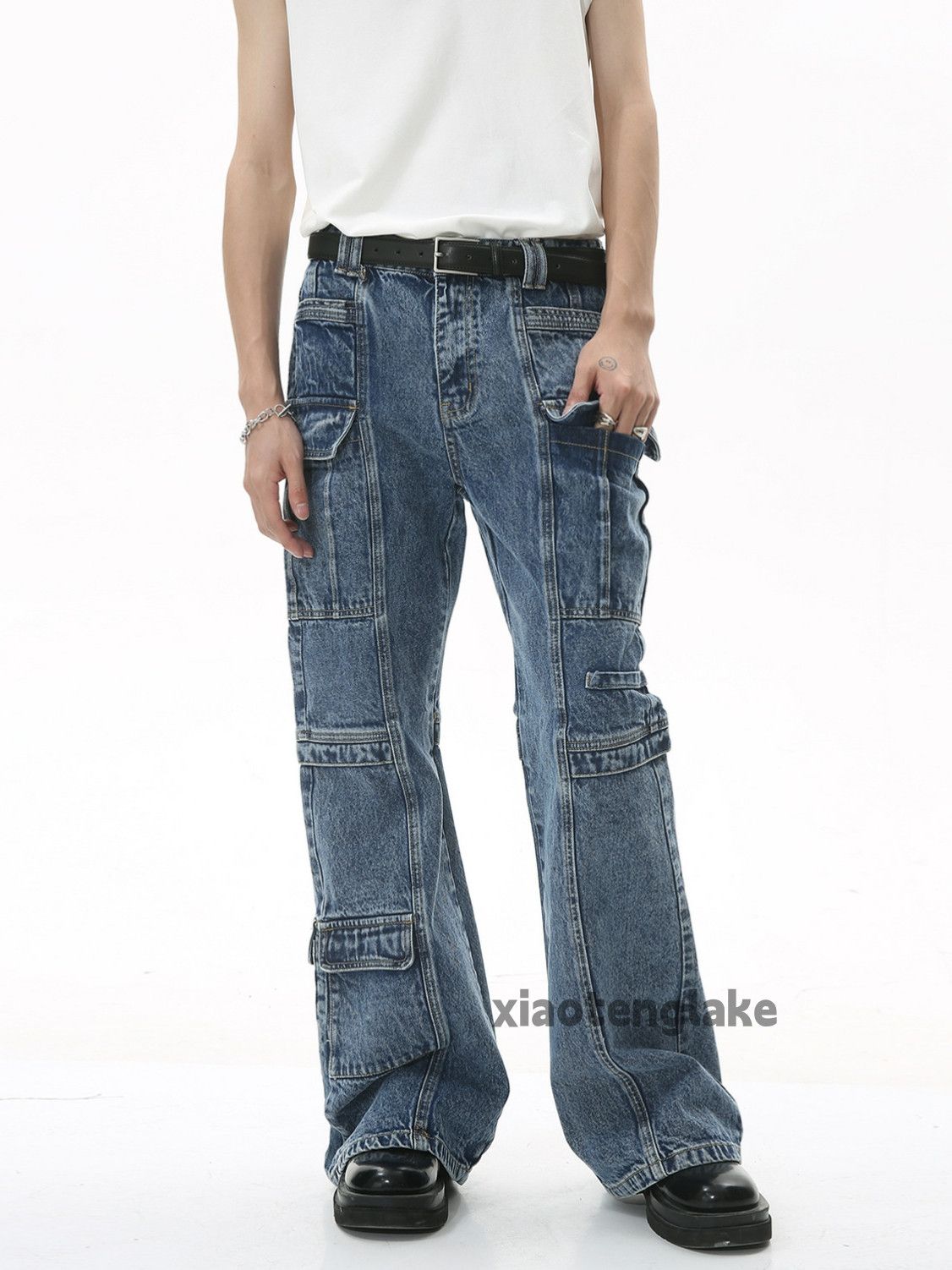 Jean × Vintage washed faded cleanfit yuppie bootcut grunge cargo jeans Size US 32 / EU 48 - 1 Thumbnail