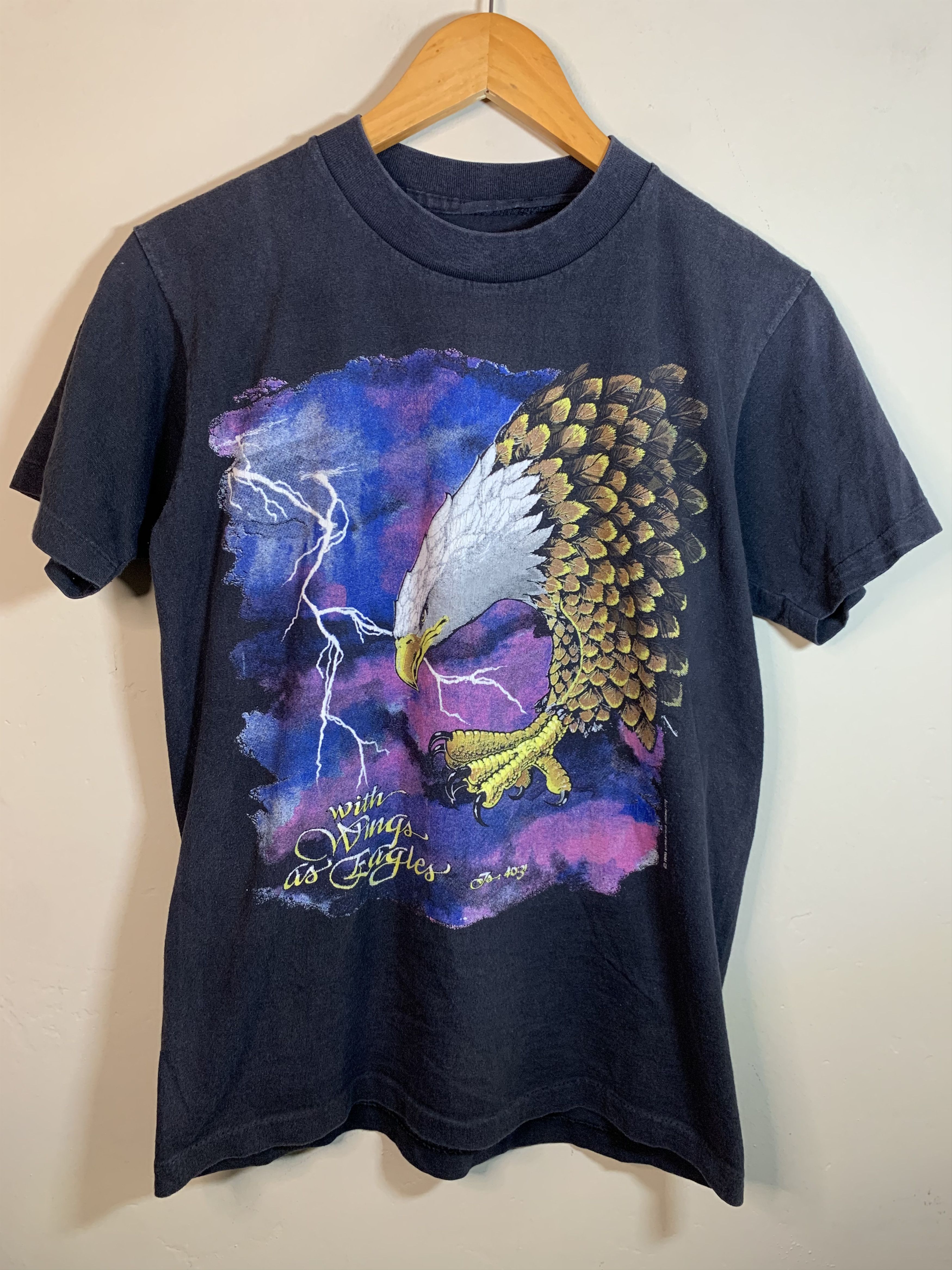 Vintage RARE Vintage 1990 Living Epistles Jesus Wings Eagles T-Shirt Size US S / EU 44-46 / 1 - 1 Thumbnail