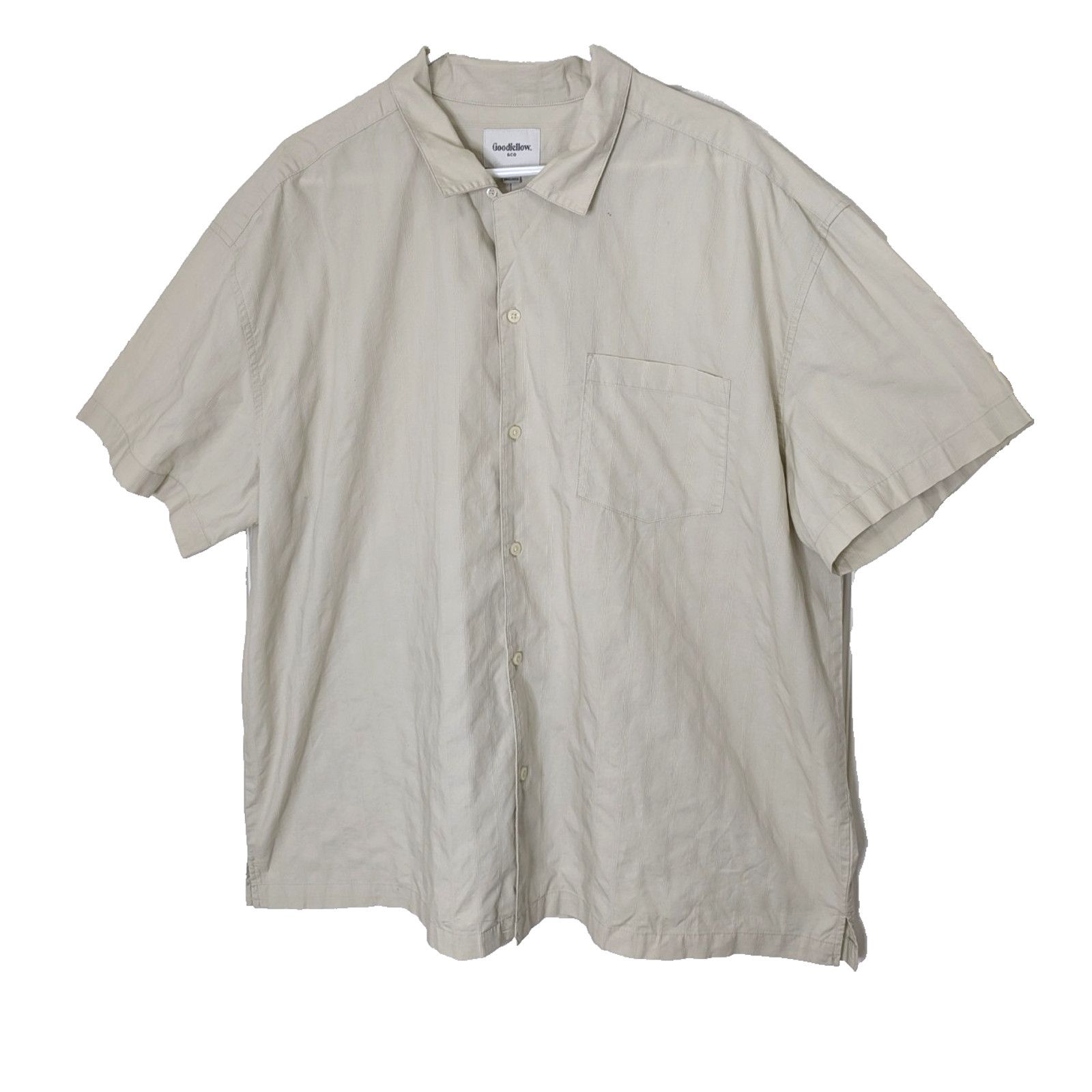 Target Basics Mens Short Sleeve Button Down Shirt XXL Cream Vacation Size US XXL / EU 58 / 5 - 1 Thumbnail