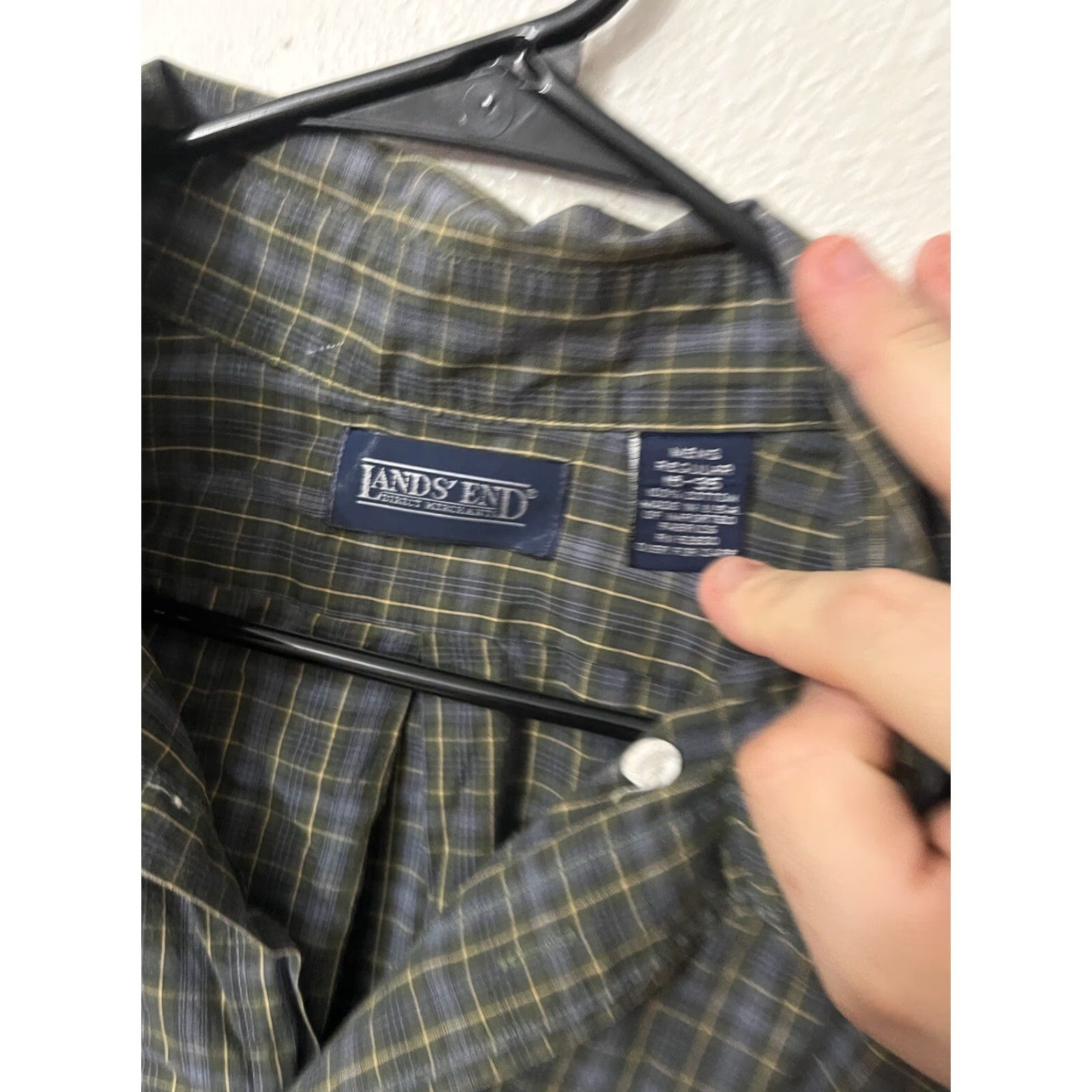 Lands' End Lands' End Button Shirt 16-35 Long Sleeve Mens Multicolor Plaid Cotton Shirt Men Long Sleeve Button-Up Casual Womens? Size US L / EU 52-54 / 3 - 3 Thumbnail
