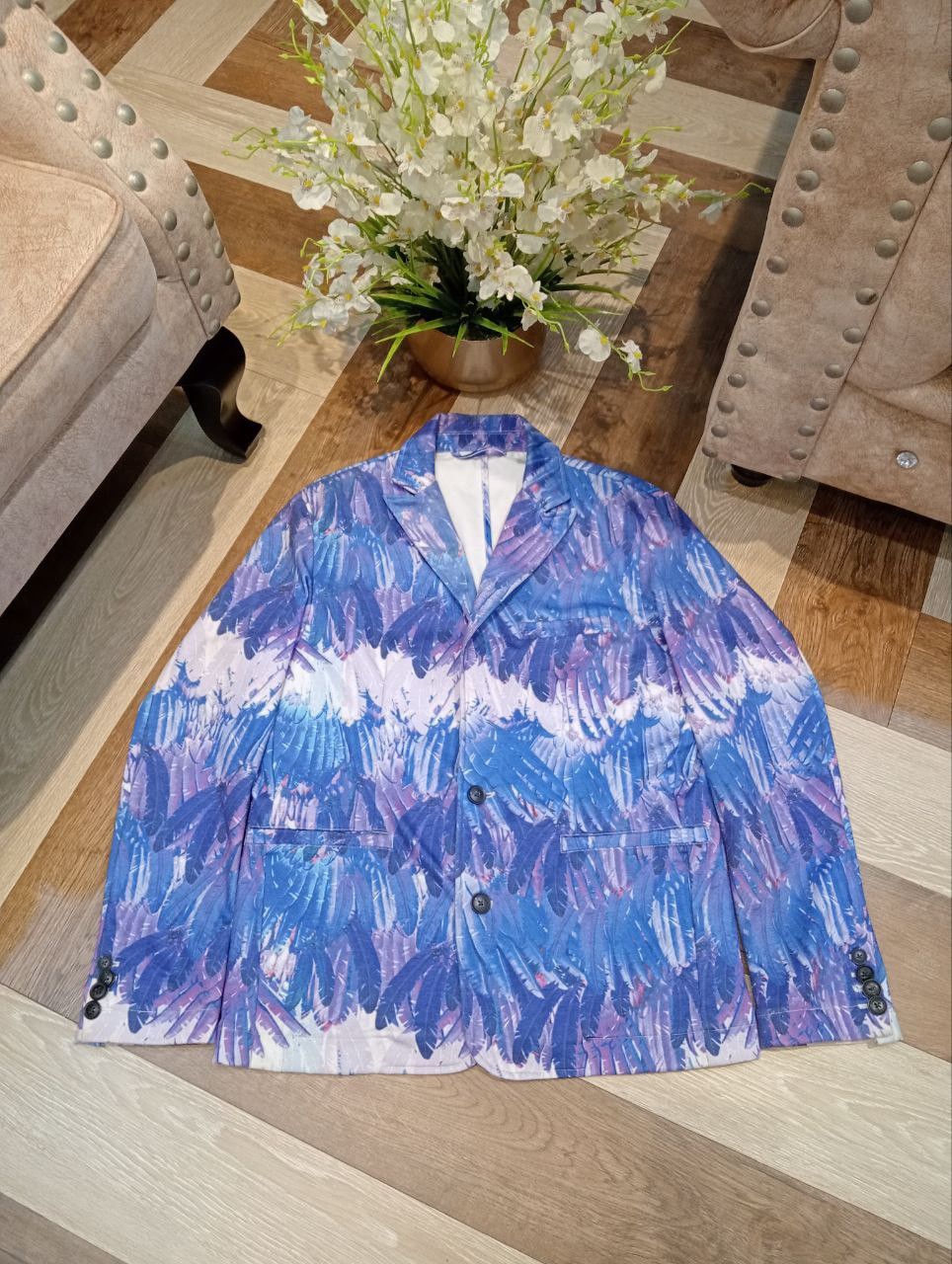 Japanese Brand JAPANESE DOWBL FEATHER OVERPRINT BLAZERS Size 46R - 2 Thumbnail
