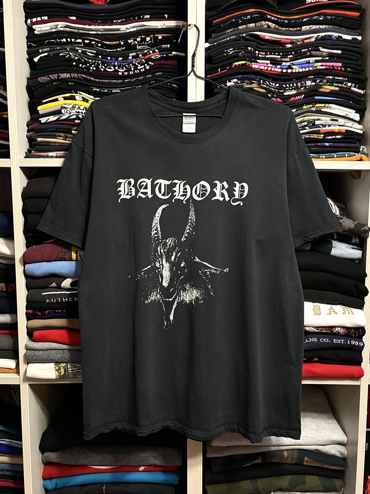Band Tees Vintage 00s Bathory Goat Black Metal Band Faded T-Shirt Size US XL / EU 56 / 4 - 12 Thumbnail