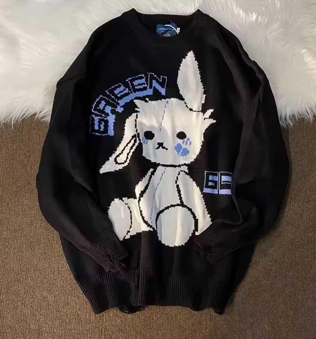 Other Streewear Retro Y2K Bunny Ins Jacquard Pullover Knit Sweater Size US L / EU 52-54 / 3 - 2 Thumbnail