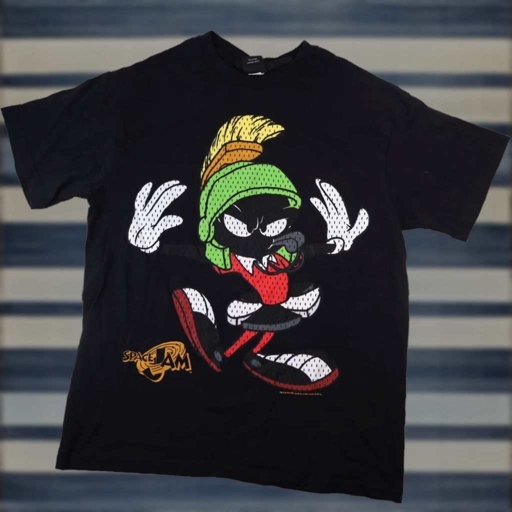 Vintage VINTAGE Space Jam T Shirt Marvin the Martian Black XL Mens Graphic 1996 Size US XL / EU 56 / 4 - 1 Thumbnail