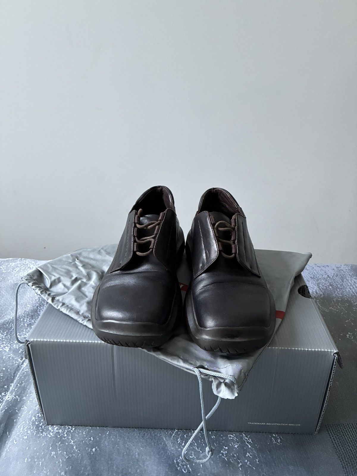 Prada FW1999 Prada Chunky Vibram Low Brown Leather Boots Size US 6.5 / IT 36.5 - 1 Thumbnail