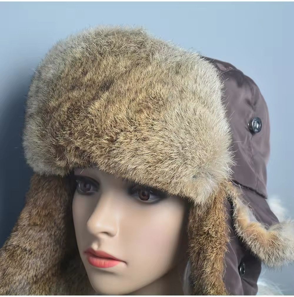 Other Real Rabbit Fur Bomber Hats Size ONE SIZE - 4 Thumbnail