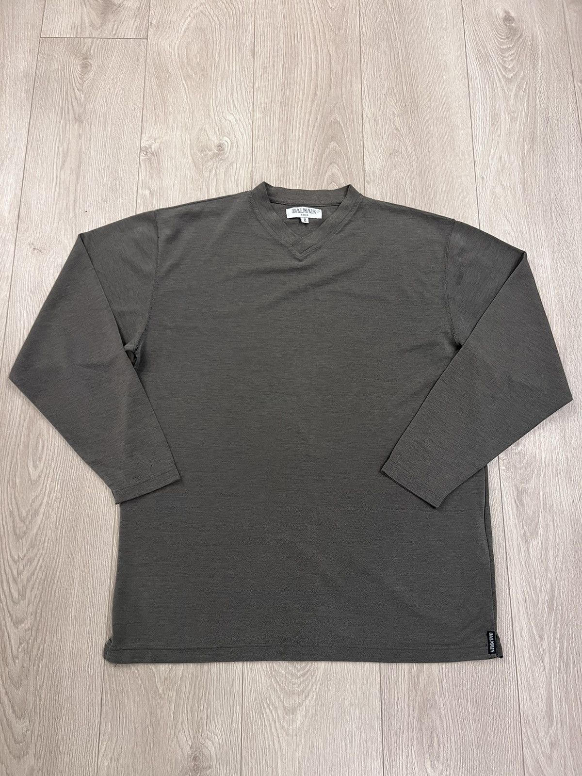 Balmain × Vintage Vintage 90s Balmain Long Sleeve T Shirt Designer Luxury Size US M / EU 48-50 / 2 - 1 Thumbnail