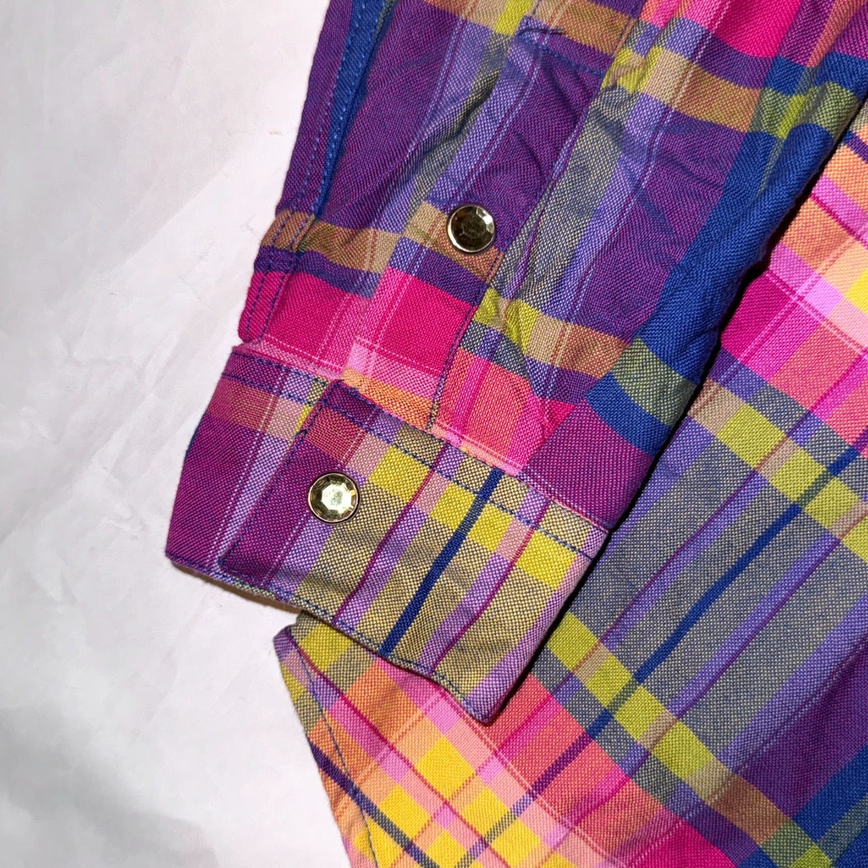 Vintage Panhandle Slim Shirt Pink Plaid Rhinestone Western Button-Up M Womens Regular Long Sleeve Cotton Size M / US 6-8 / IT 42-44 - 4 Thumbnail