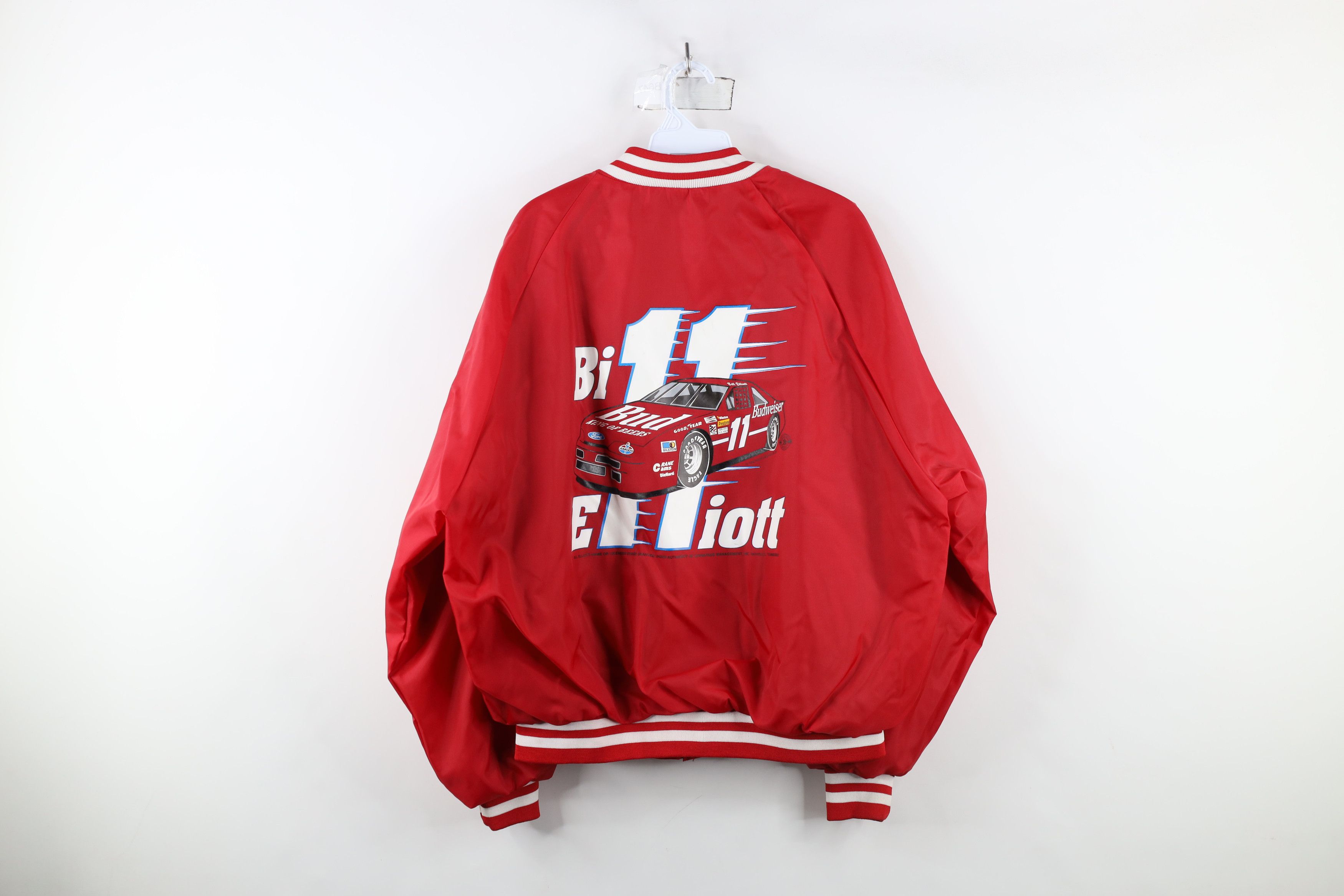 Vintage Vintage 90s NASCAR Bill Elliott Racing Bomber Jacket Red USA Size US XL / EU 56 / 4 - 14 Thumbnail