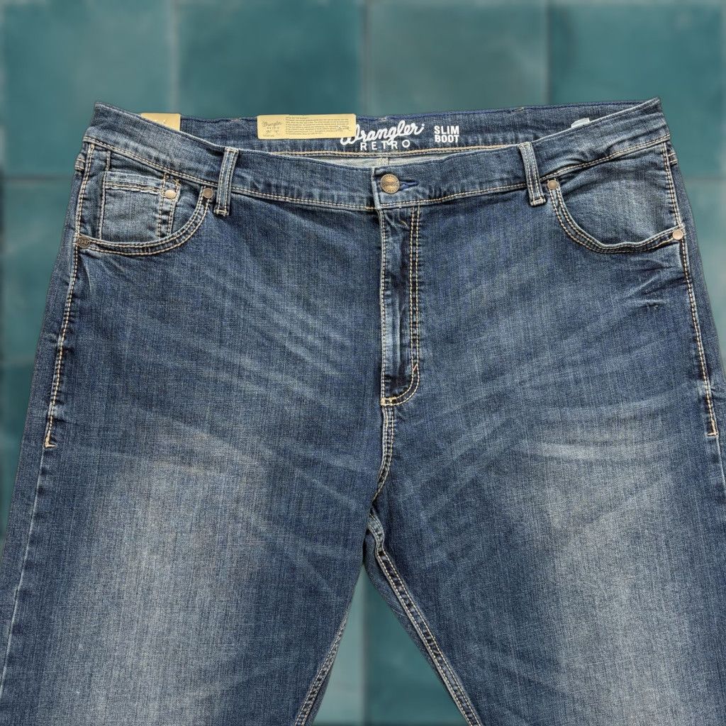 Wrangler Wrangler Retro Slim Boot Jeans Mens 42x32 Denim Stretch Blue Medium Wash Cowboy Size US 42 / EU 58 - 1 Thumbnail