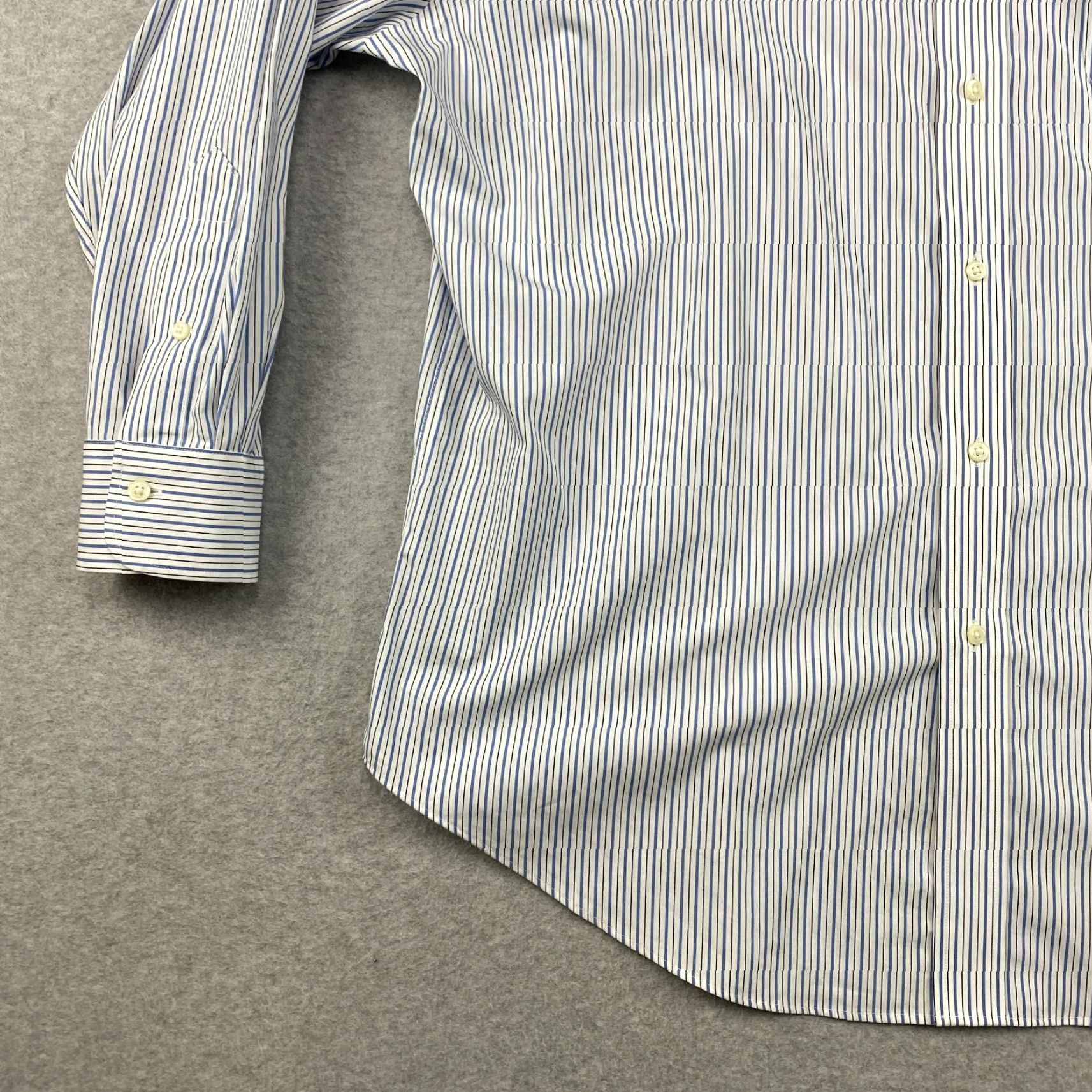 Ralph Lauren VINTAGE Lauren Ralph Lauren Dress Shirt Mens 17.5 32/33 Stripe Non Iron Long Sleeve Size 48R - 3 Thumbnail