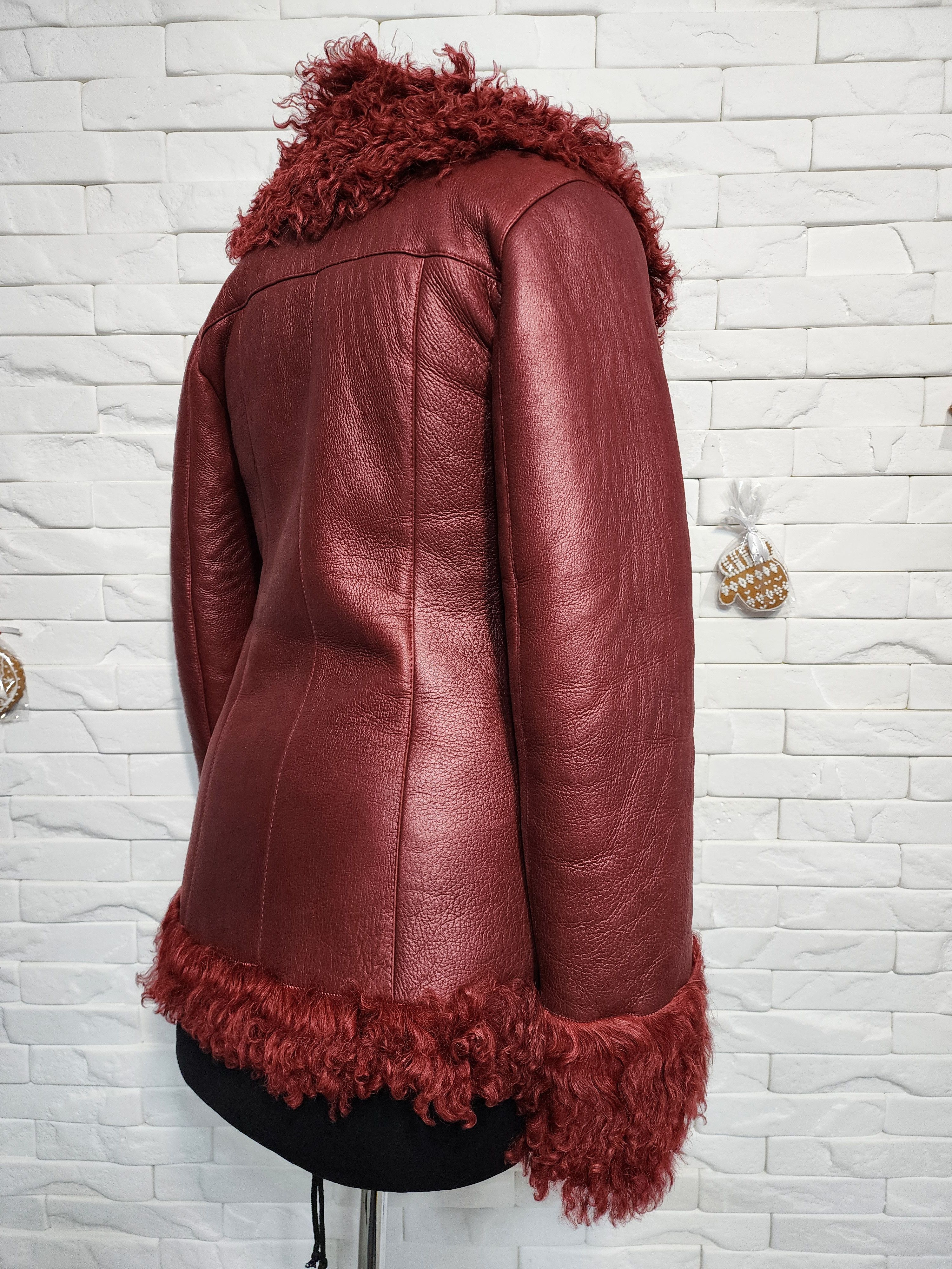 Furla Red Sheepskin Coat: Genuine Fur Winter Jacket Size S / US 4 / IT 40 - 5 Thumbnail