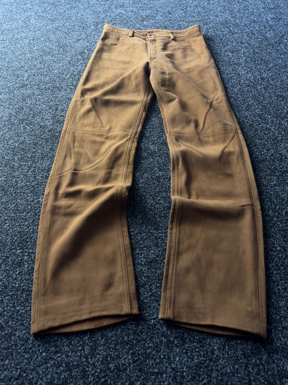 Leather Vintage Faux Suede Brown Pants 90s Western Style Italy Size 30" / US 8 / IT 44 - 16 Thumbnail