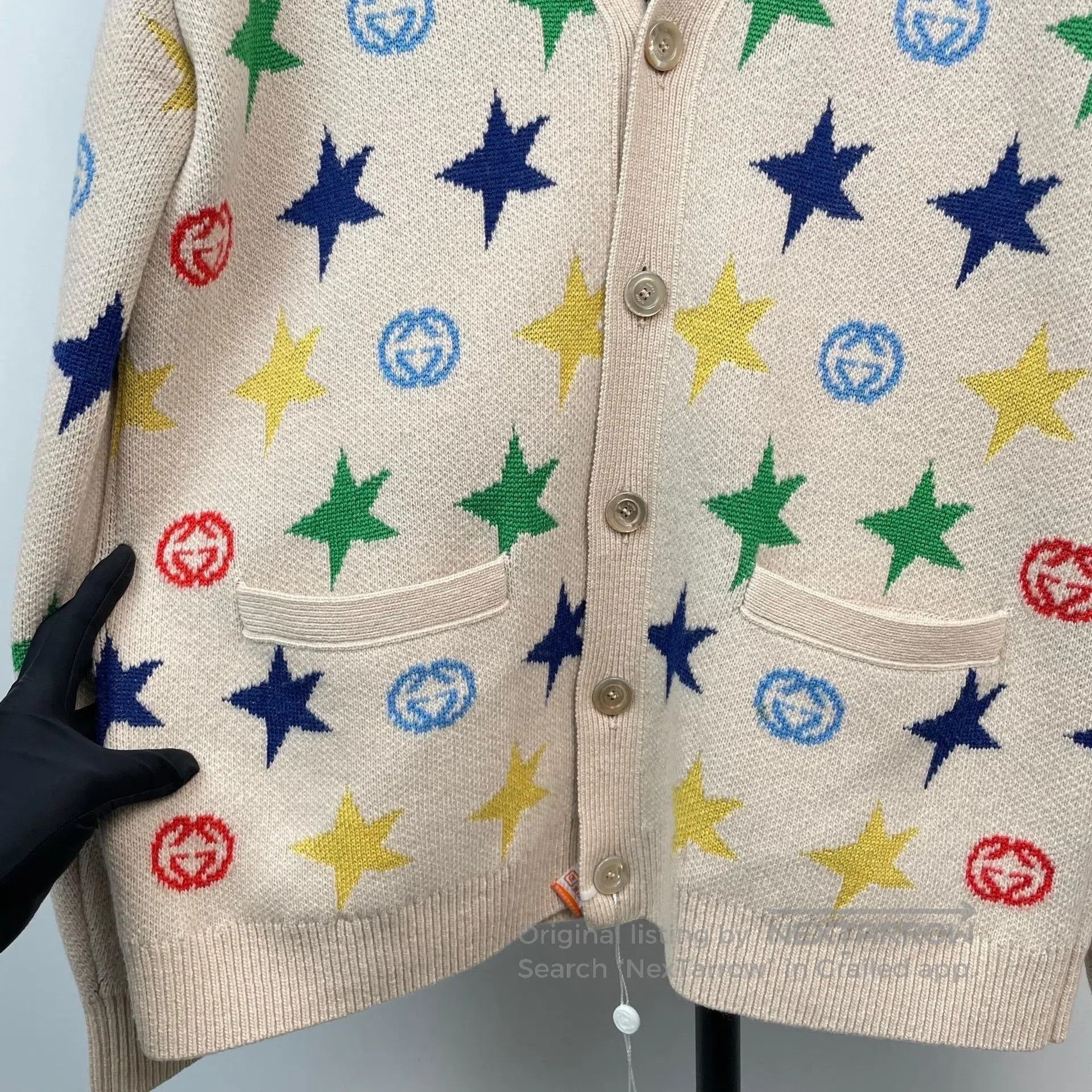 Gucci Guicci Colorful multi-color star double G embroidered wool Size US L / EU 52-54 / 3 - 8 Thumbnail