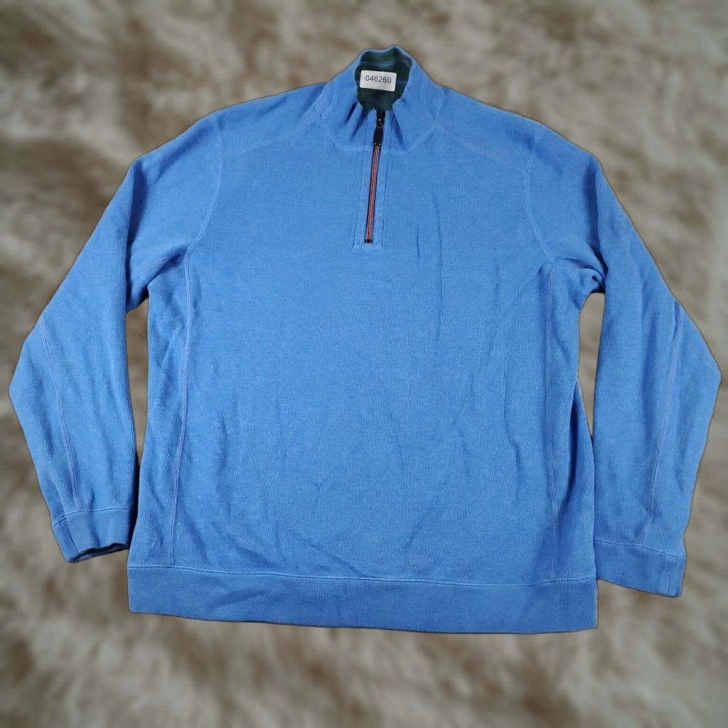 Tommy Bahama Tommy Bahama Mens Large Blue 1/4 Zip Up Pullover Sweatshirt Size US L / EU 52-54 / 3 - 1 Thumbnail