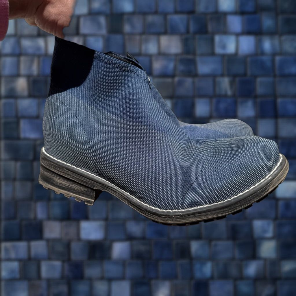 Vintage VINTAGE The Rambla Boot Boot Women Ankle Pull On Navy Blue 10 Stretch Cotton Blend Machine Washable Size US 10 / IT 40 - 1 Thumbnail