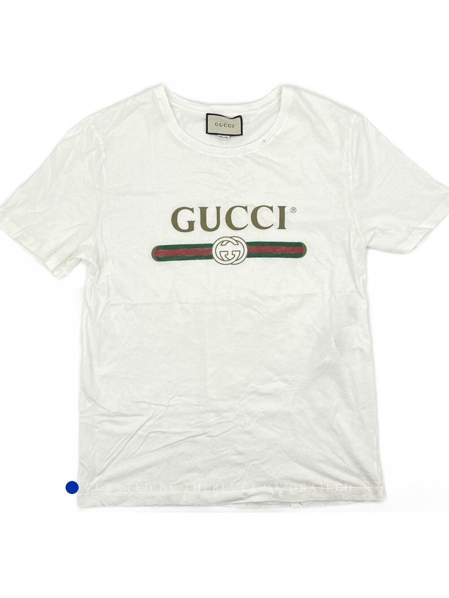 Gucci Logo Web Stripe T-Shirt in White Size US XL / EU 56 / 4 - 1 Thumbnail