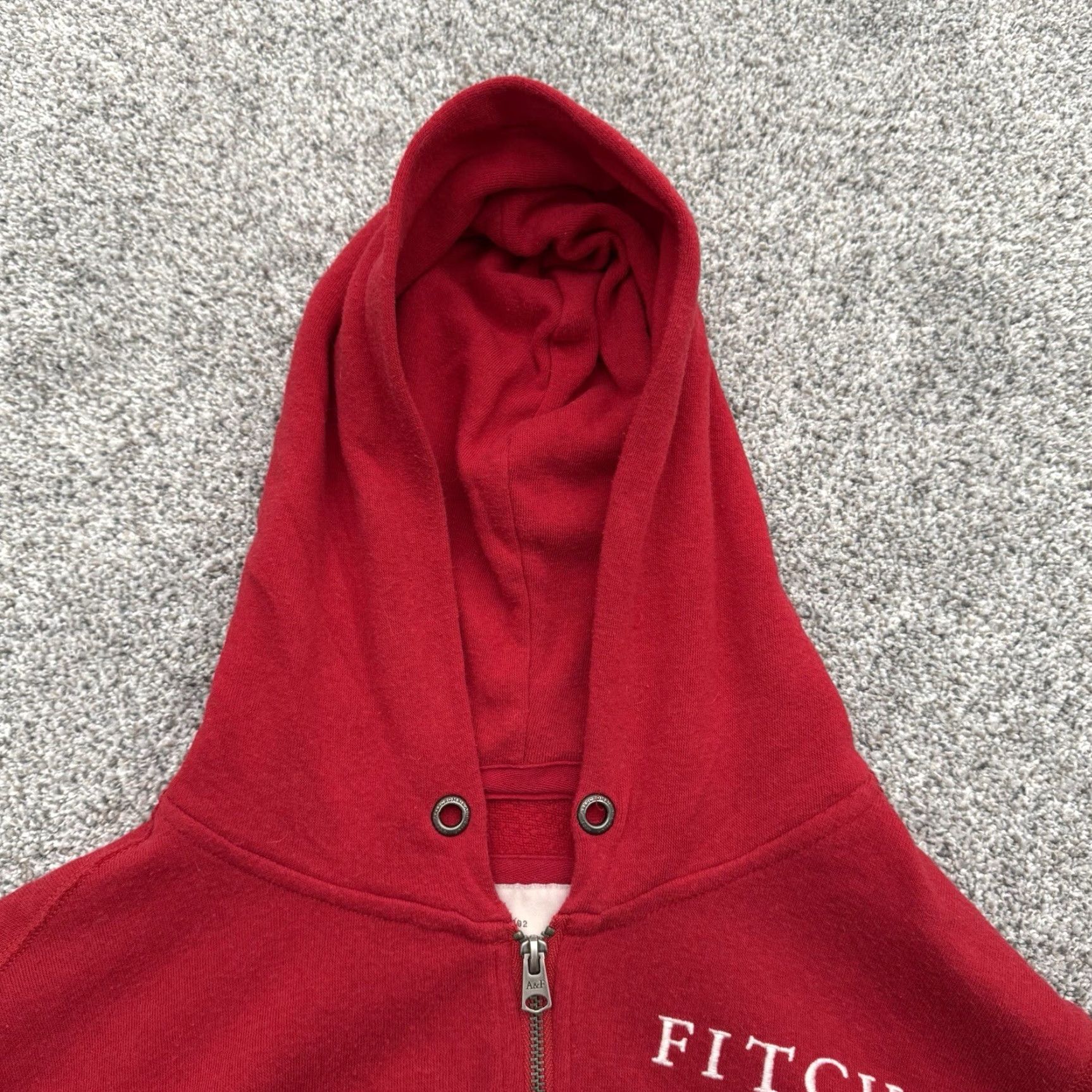 Abercrombie & Fitch VINTAGE Abercrombie & Fitch Full Zip Hoodie Mens M/L Red Cotton Polyester Spell Out Embroidered Zipper Streetwear Grunge 90s/2000s Size US M / EU 48-50 / 2 - 7 Thumbnail