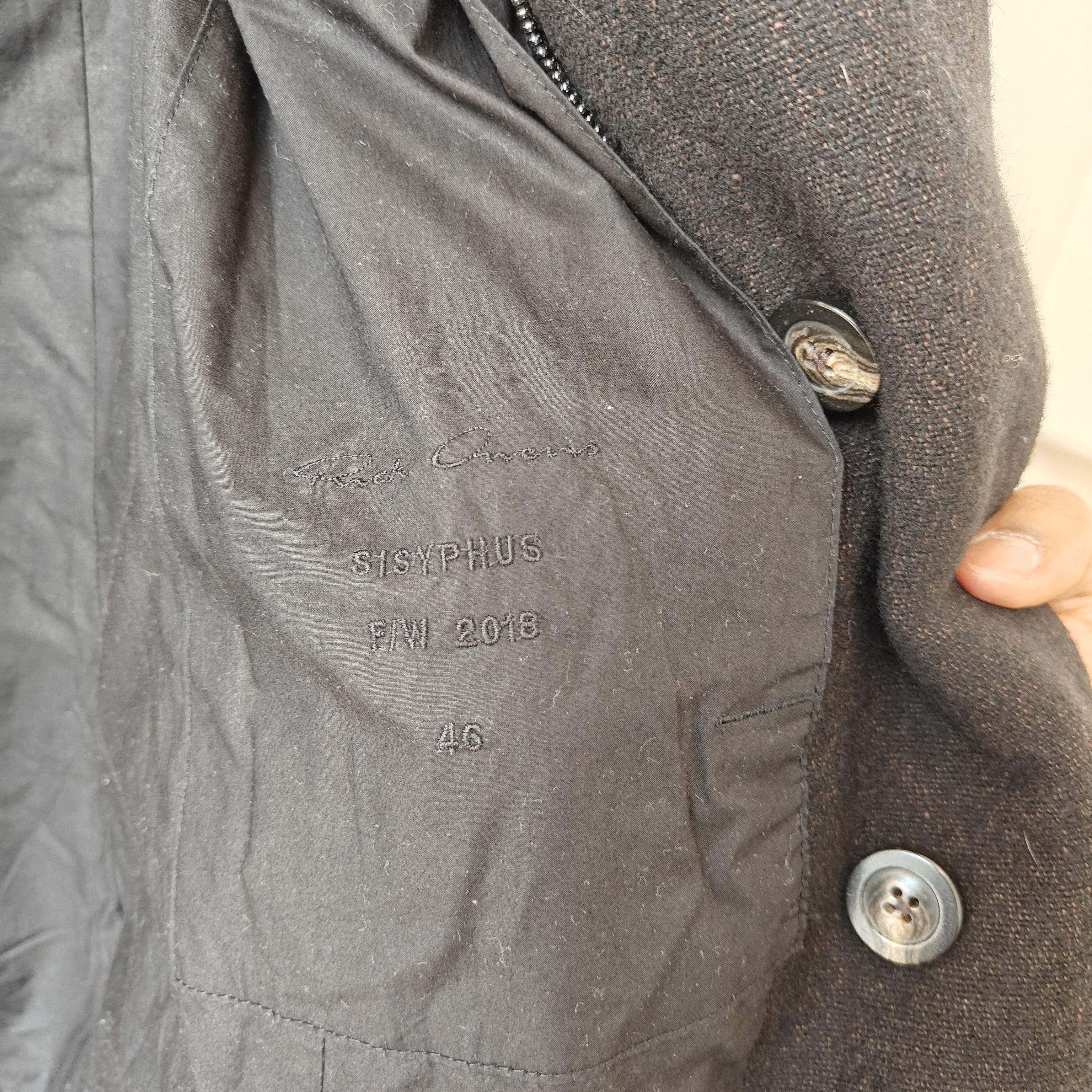 Rick Owens Black wool blend Sisyphus FW18 overcoat double Breasted Size US S / EU 44-46 / 1 - 19 Thumbnail