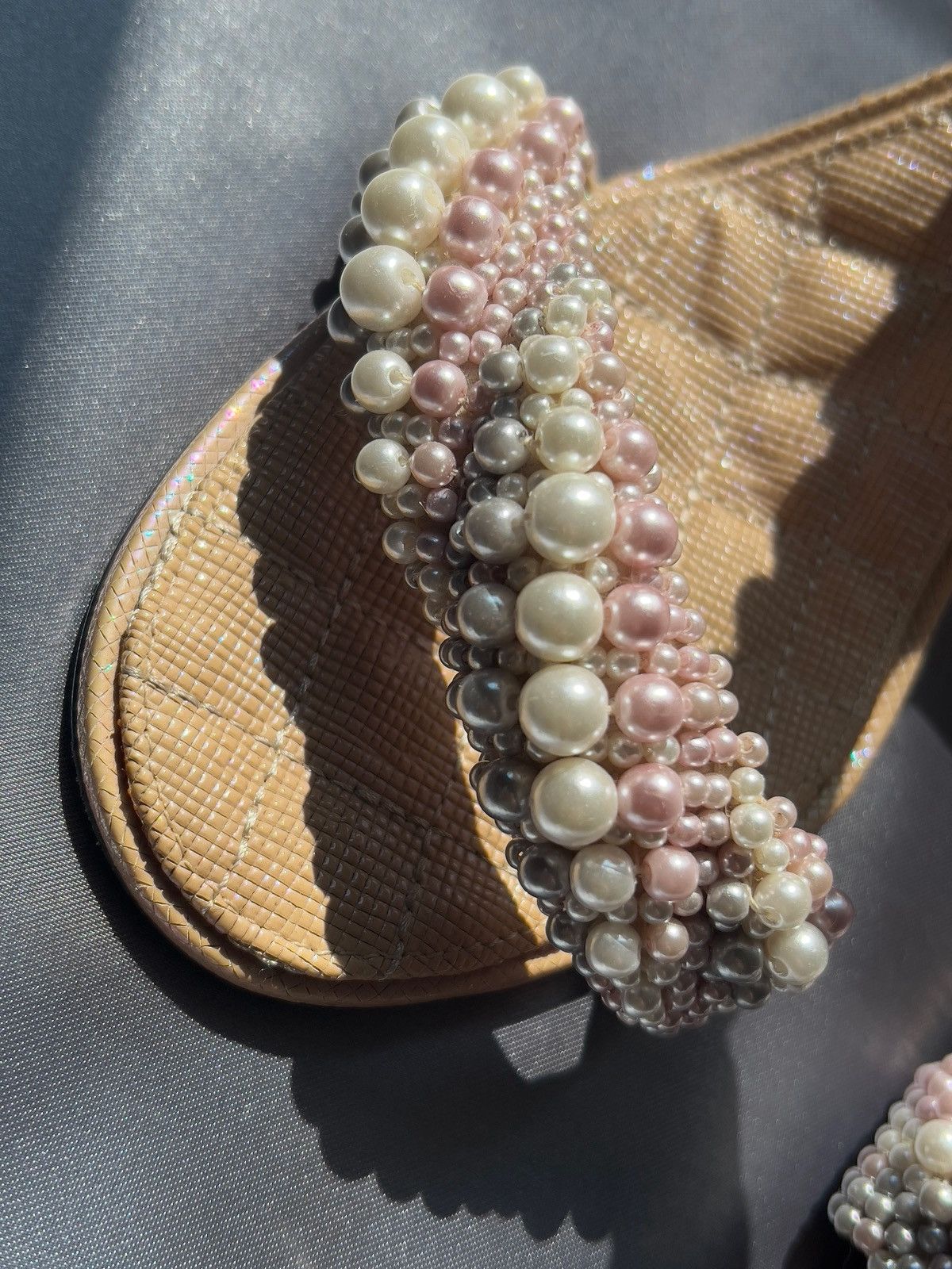 Chanel High heels Chanel in beige leather and pearls Size US 7.5 / IT 37.5 - 5 Thumbnail