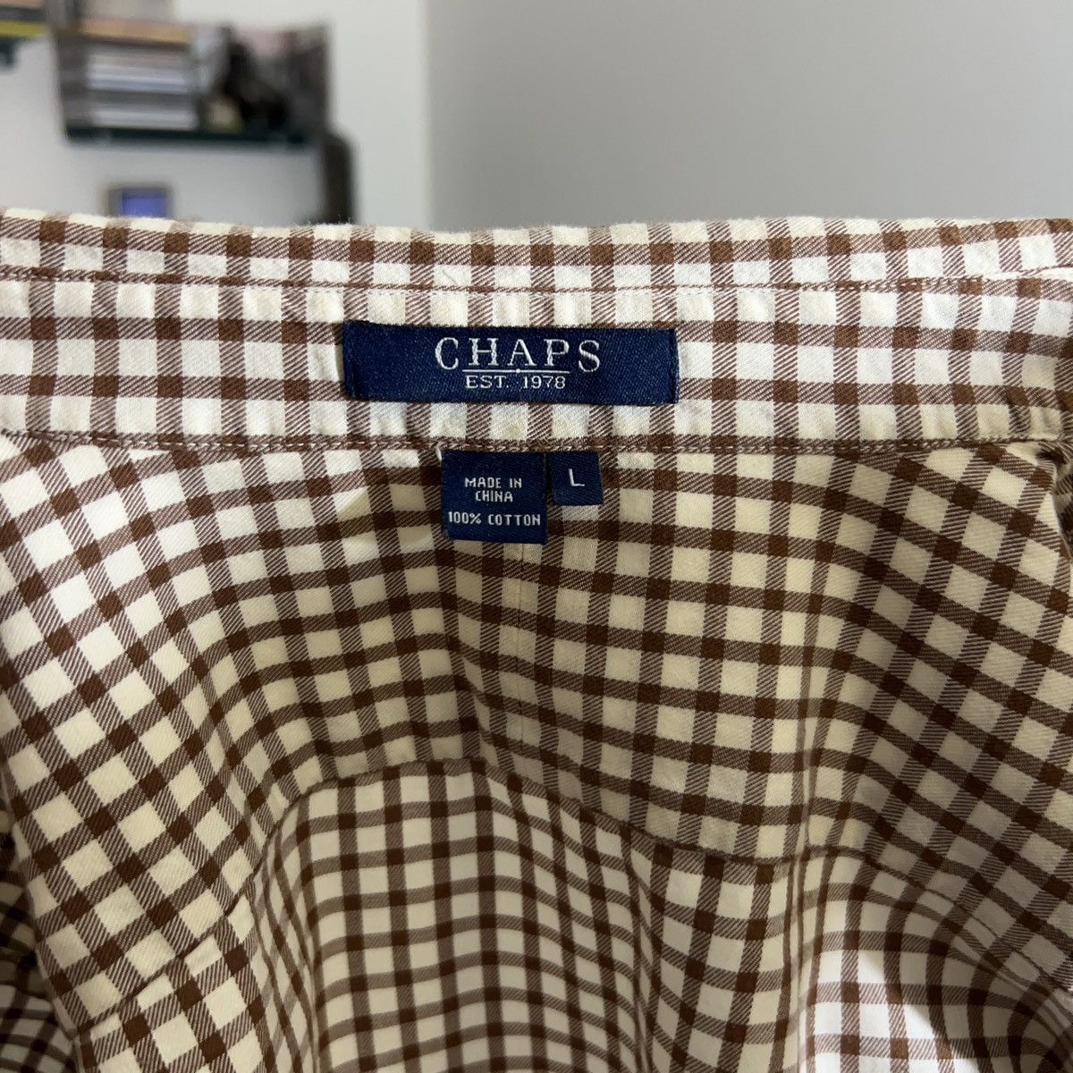 Chaps Chaps Button up in Brown and White with metal cuffs Size US L / EU 52-54 / 3 - 3 Thumbnail