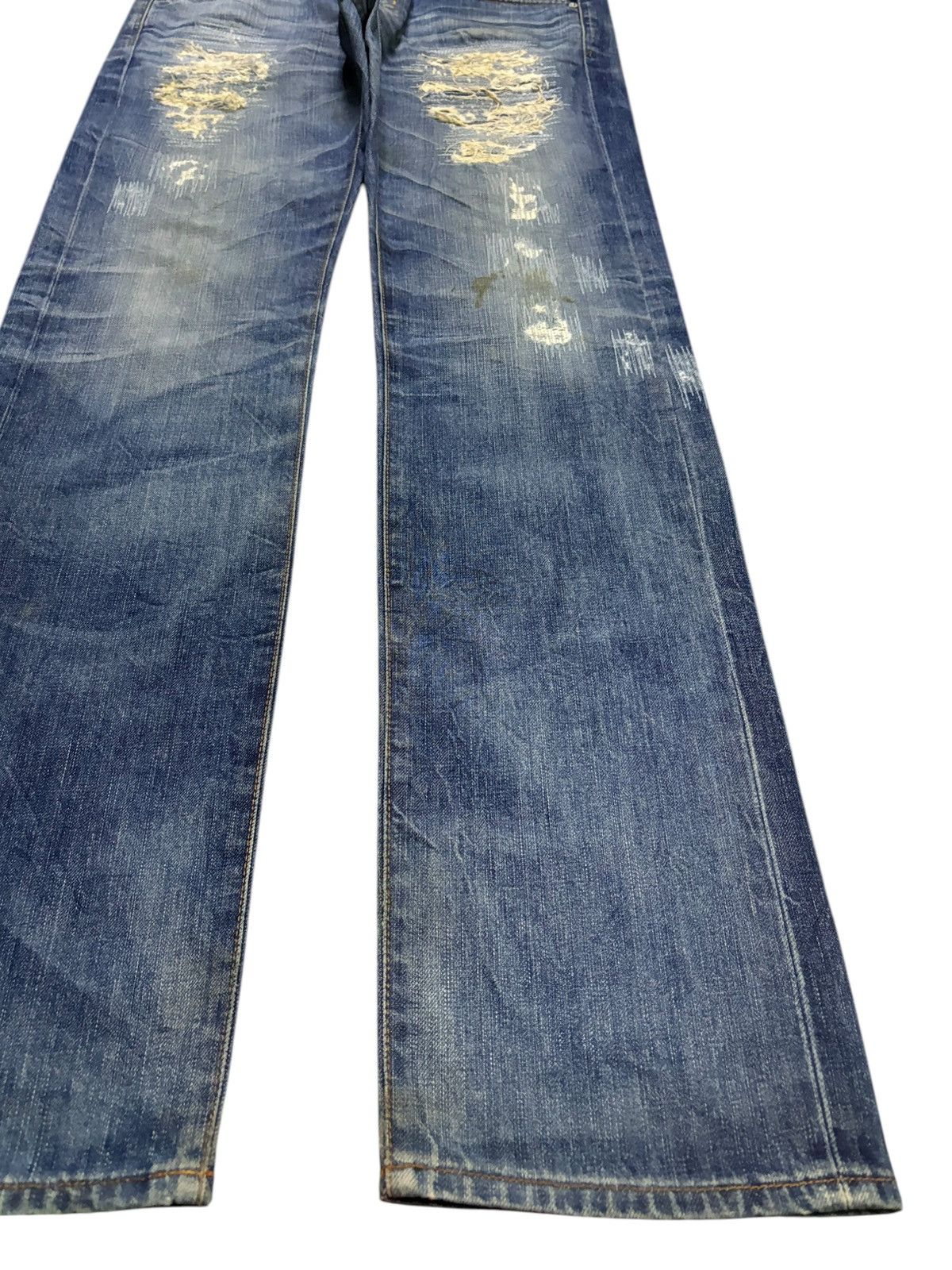 AG Adriano Goldschmied Vintage Adriano Goldscmied Mud Wash Sashiko Style Jeans Size US 35 - 7 Thumbnail