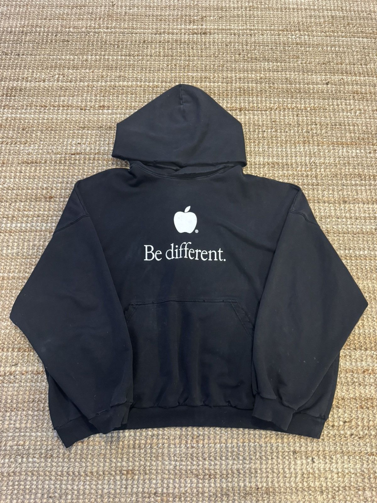 Balenciaga Balenciaga 'Be Different' Apple Hoodie Black | Grailed