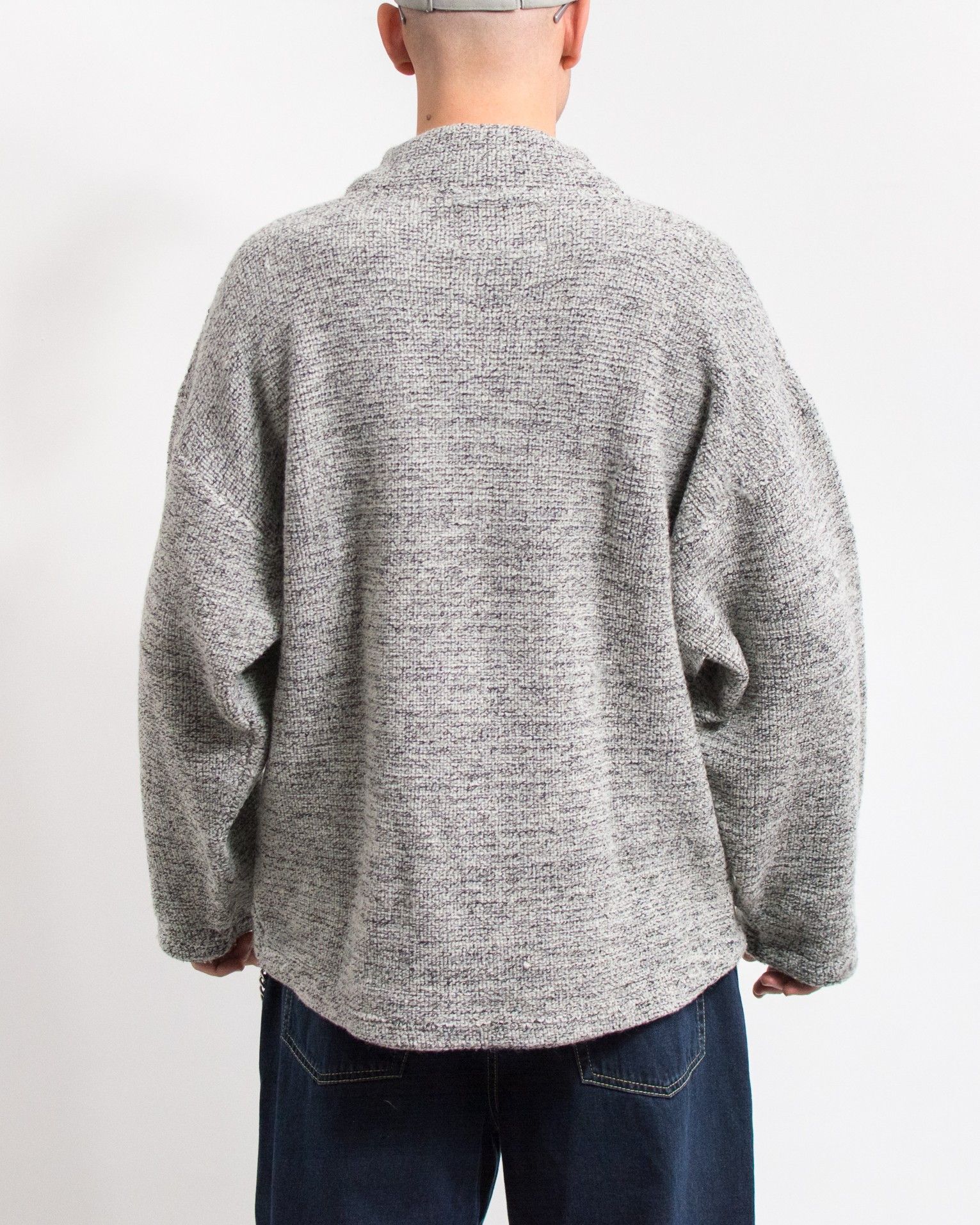 Vintage Vintage 90's Chunky Wool Sweater Mockneck Oversized Men Size US XL / EU 56 / 4 - 2 Thumbnail