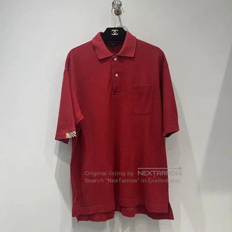 Burberry Burberry Red Short-Sleeve Cotton Polo T-Shirt. Size US L / EU 52-54 / 3 - 1 Thumbnail