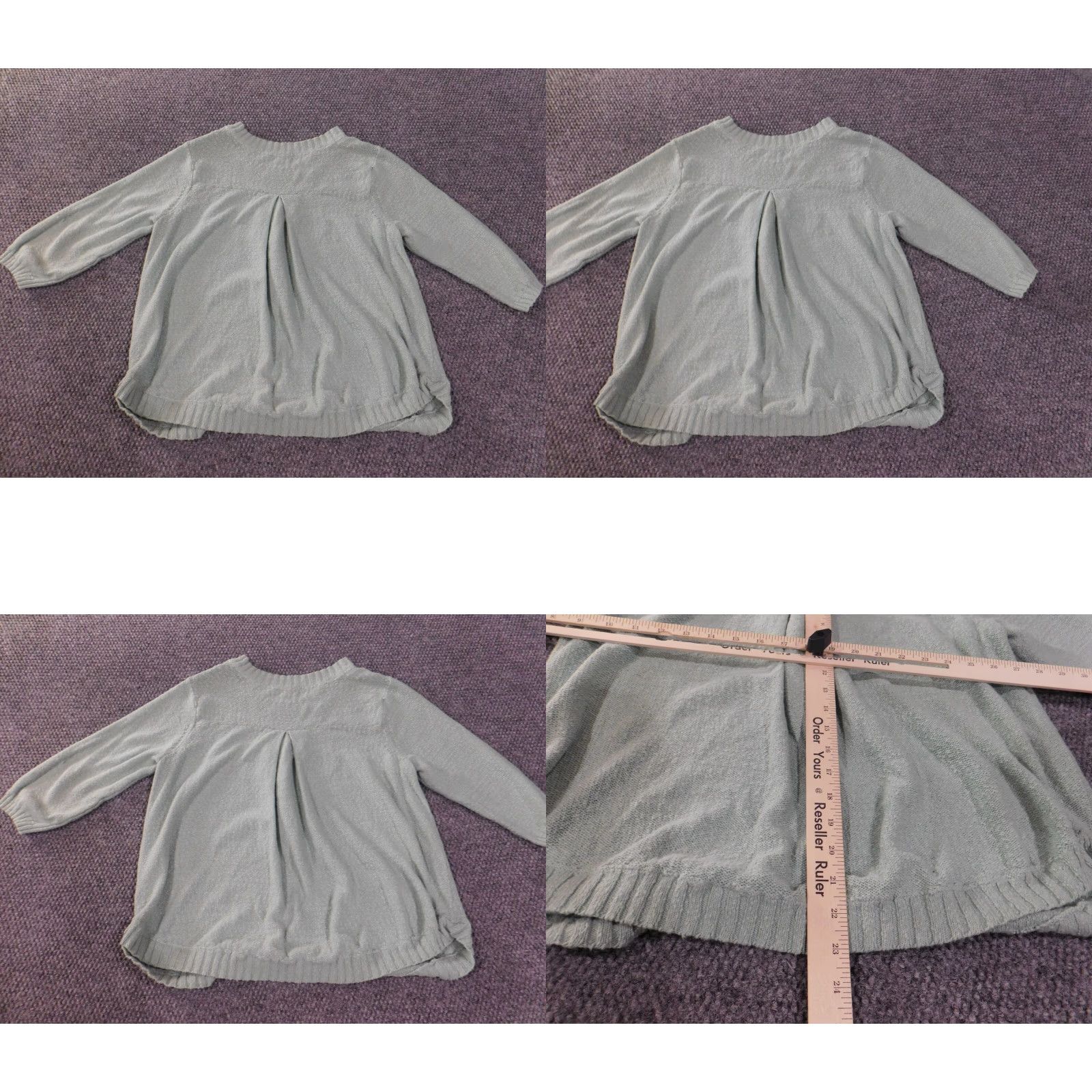 J. Jill J. Jill Sweater Pullover Crew Neck Knit Long Sleeve Green L Womens Classic Cable-Knit Size L / US 10 / IT 46 - 8 Thumbnail