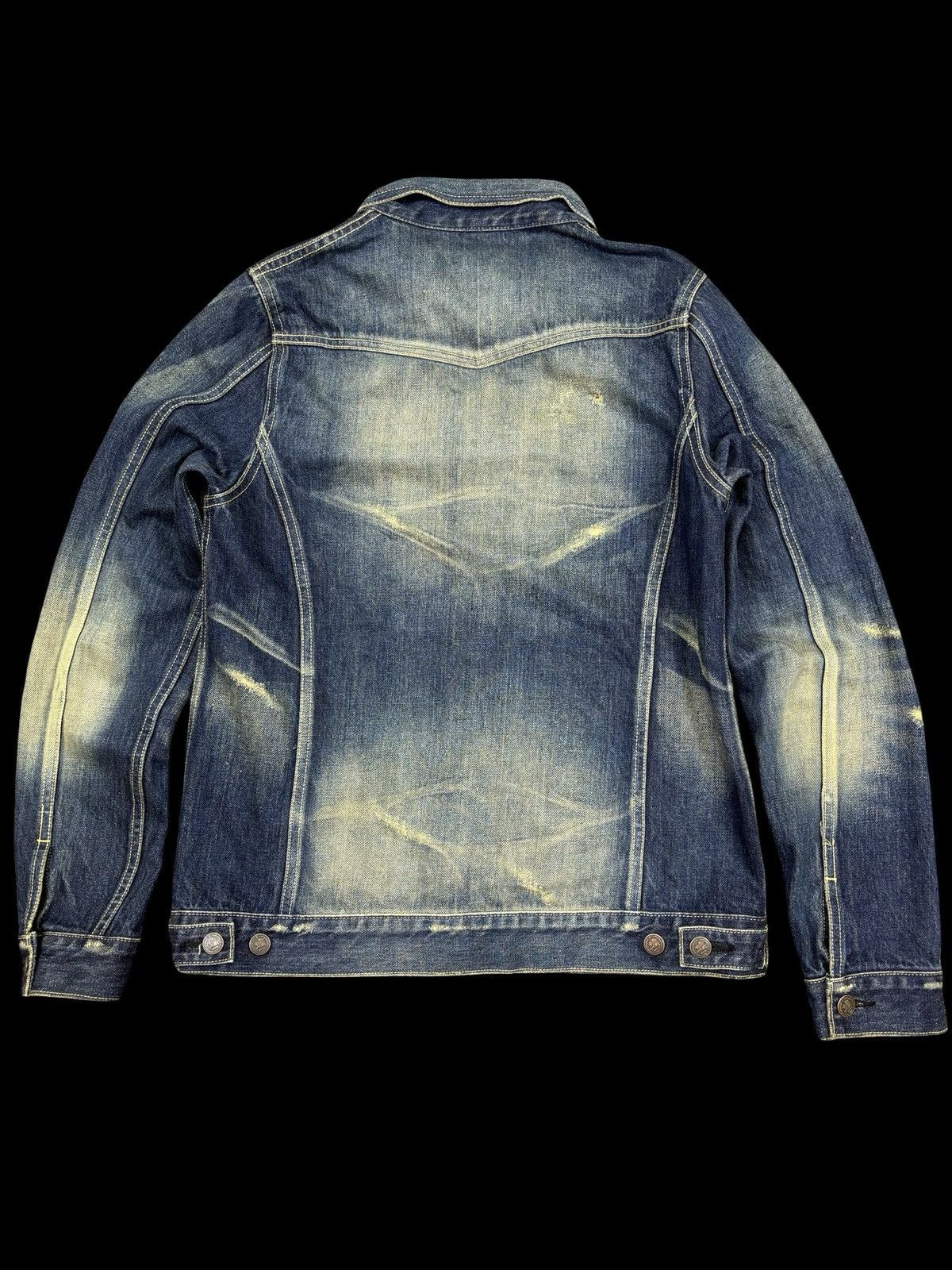 Japanese Brand 💥Selvedge Trucker💥glamb Sick Fades Distressed Trucker F818 Size US XS / EU 42 / 0 - 2 Thumbnail