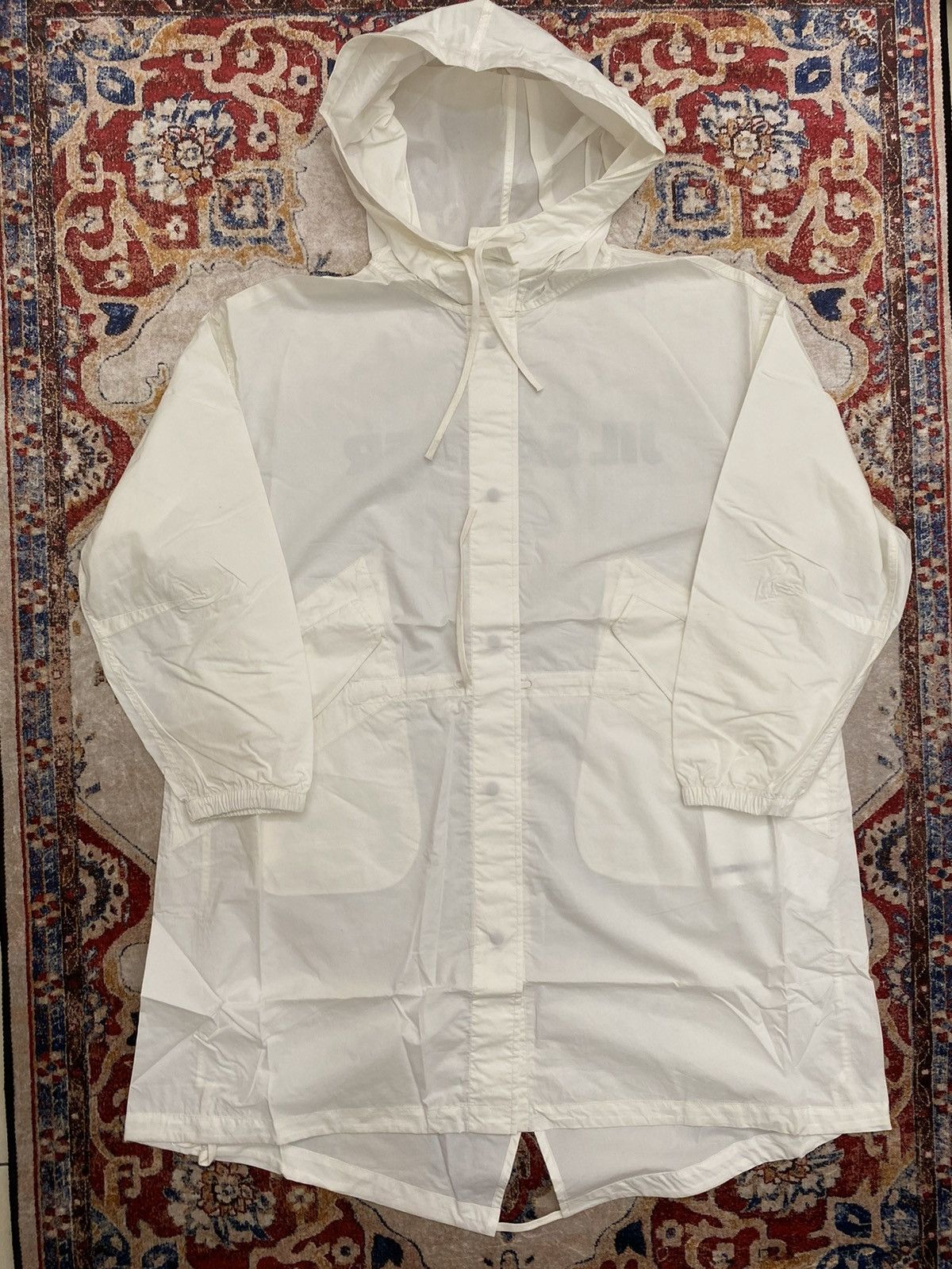 Jil Sander *DS* Jil Sander Logo Print Hooded Parka Raincoat SIZE 34 Size US M / EU 48-50 / 2 - 4 Thumbnail
