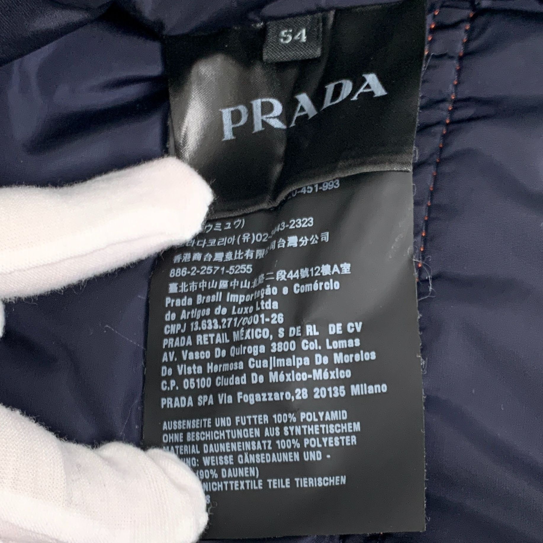 Prada [Prada] Orange High-Gloss Triangle Logo Padded Coat 54 XL Size XL / US 12-14 / IT 48-50 - 4 Thumbnail