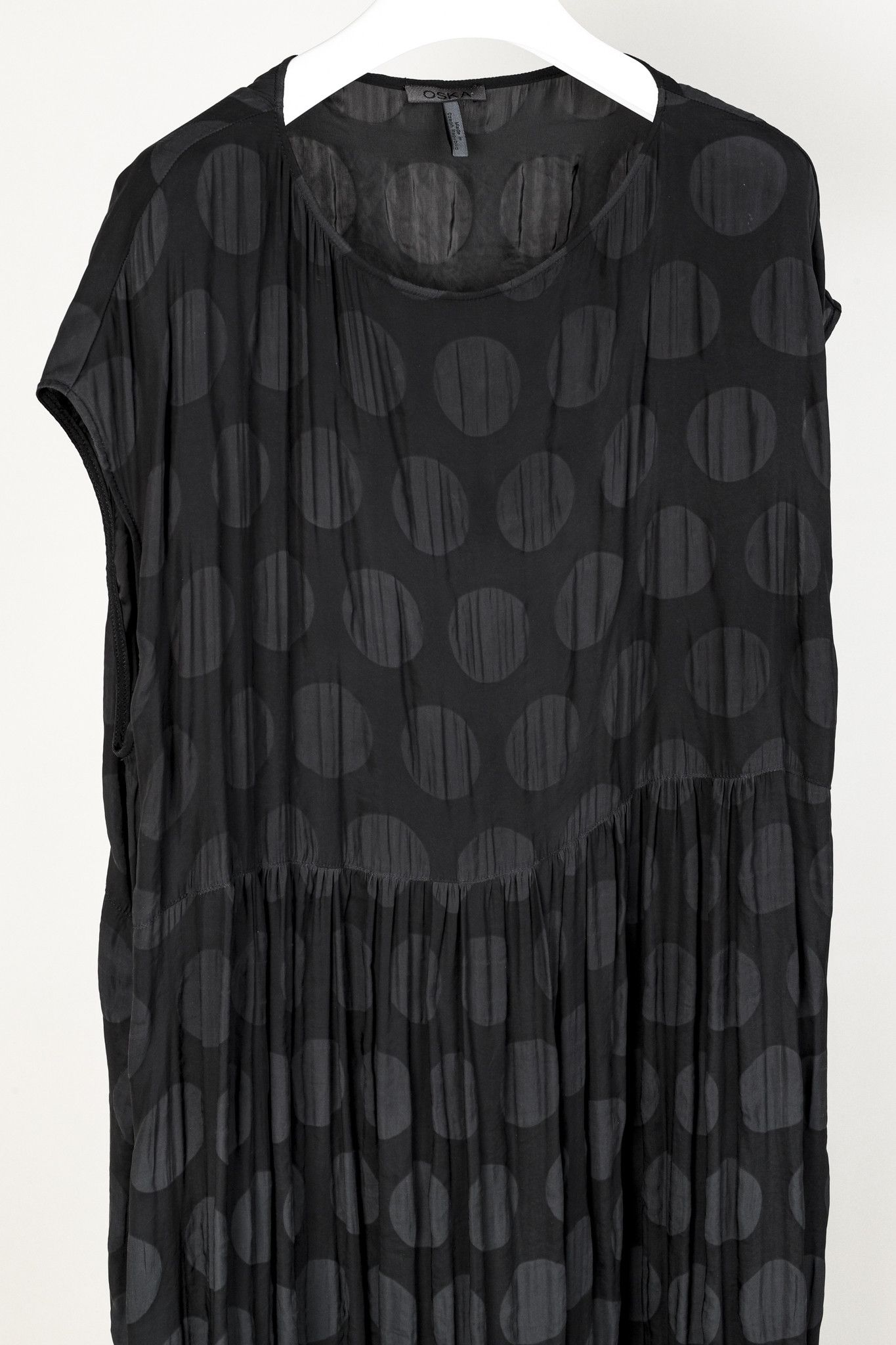 Other Oska Black Polka Dot Satin Maxi Dress Size XL / US 12-14 / IT 48-50 - 3 Thumbnail