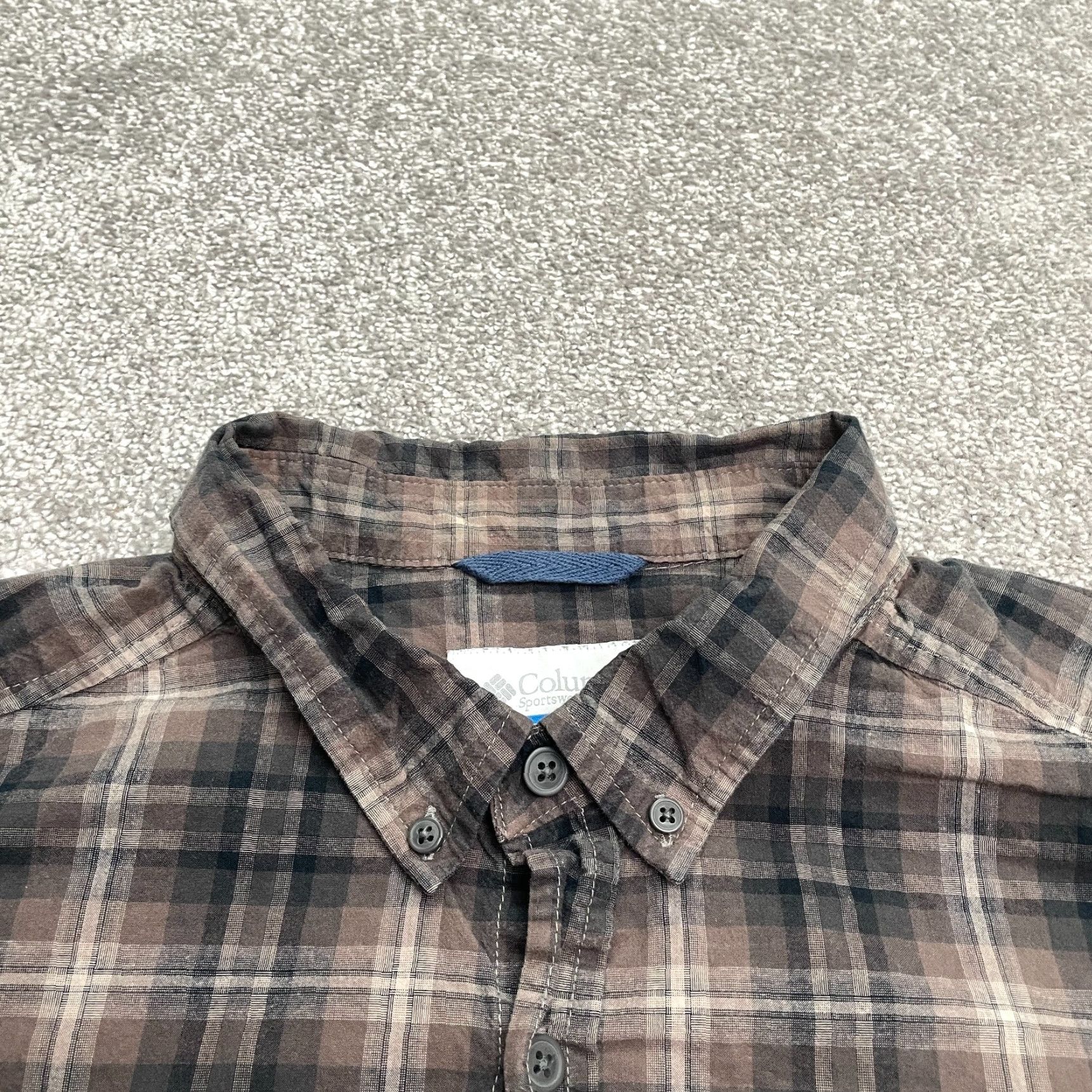 Vintage Columbia Button-Down Shirt Mens XL Brown Plaid Long Sleeve Cotton Casual Fillet Fish Outdoor Classic Seasonal Mens Size US XL / EU 56 / 4 - 3 Thumbnail