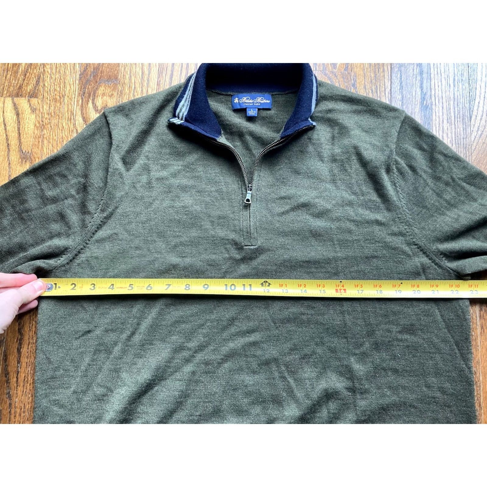 Brooks Brothers Brooks Brothers Sweater Shirt Mens Size L Wool Green 1/4 Zip Mock Neck Knitted Knit Zipper Regular Fit Classic Italian Nature Outdoor Preppy Pullover Size US L / EU 52-54 / 3 - 6 Thumbnail