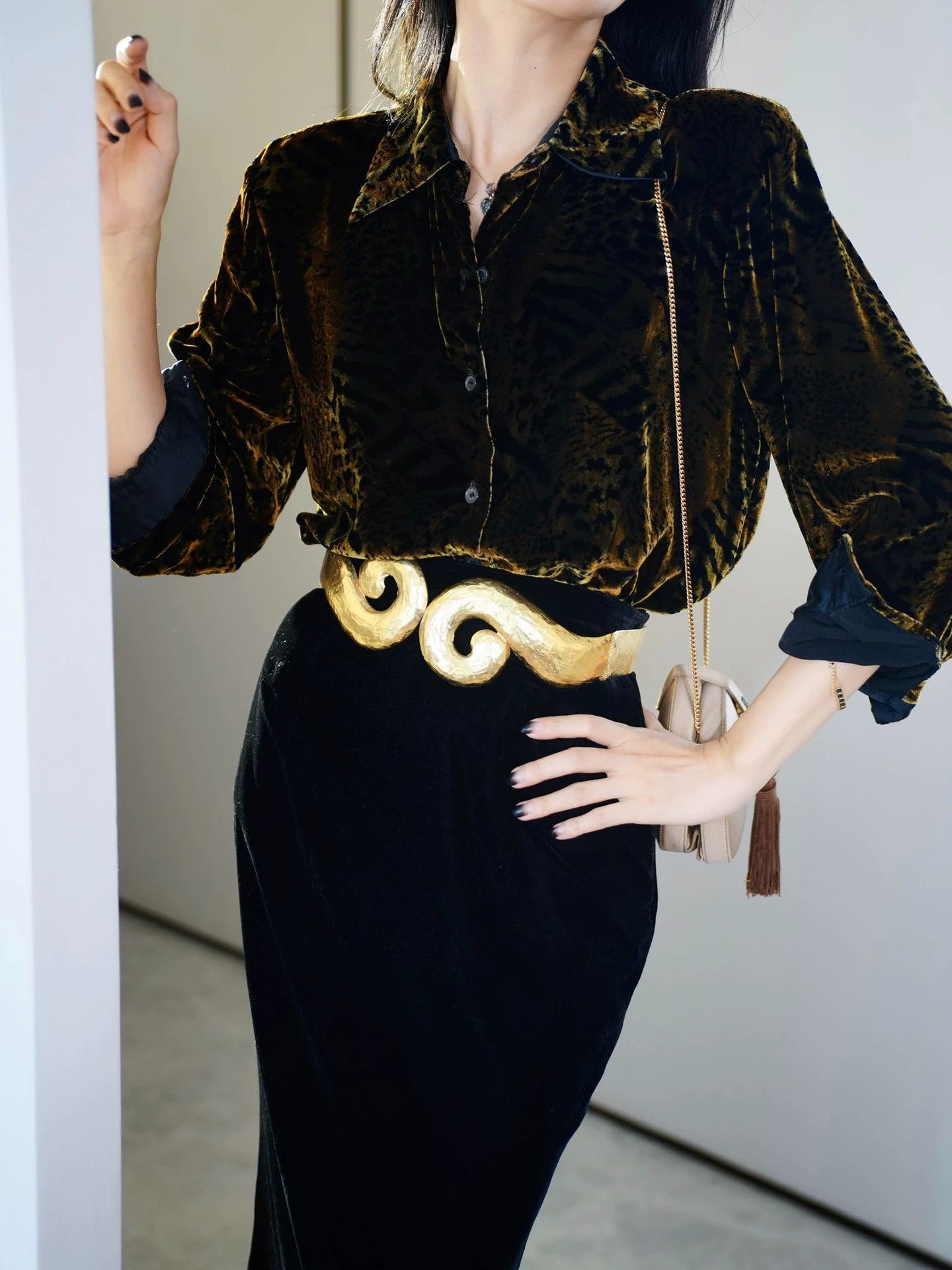 Vintage Vintage Niche Silk Velvet Animal Print Shirt (Pads) Size M / US 6-8 / IT 42-44 - 2 Thumbnail