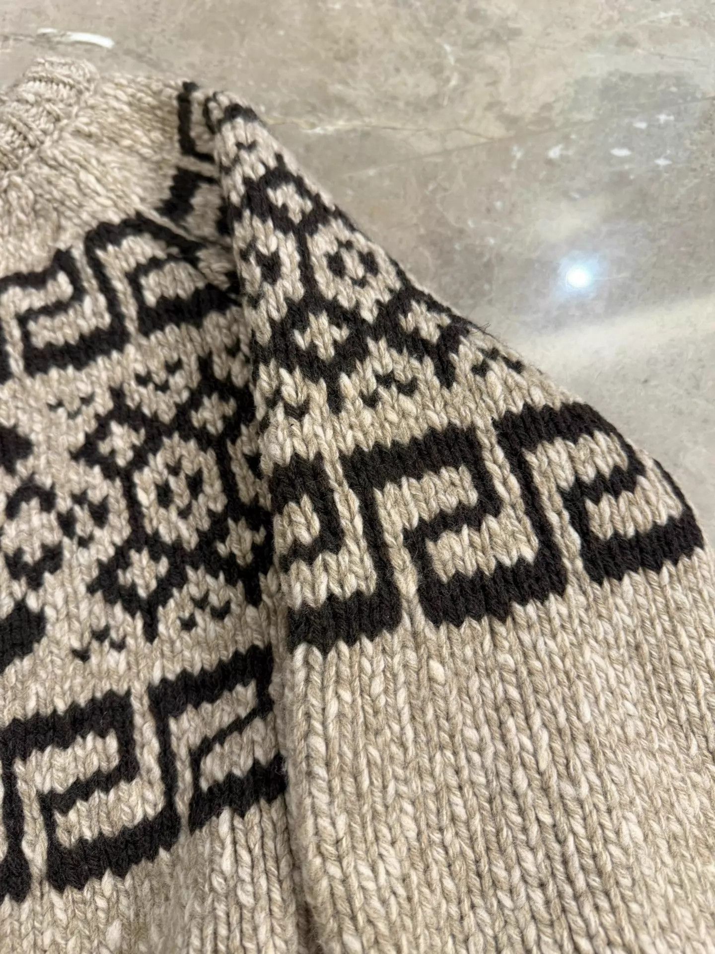 Celine Celine 23ss Fair Isle wool beige short overhead sweater S Size S / US 4 / IT 40 - 7 Thumbnail