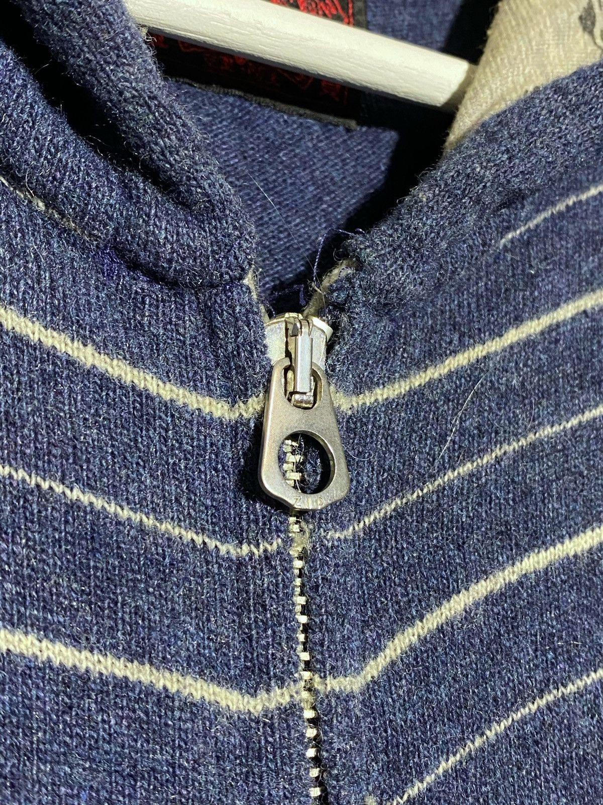Evisu Vintage Evisu Japanese Blue Wool Zip Hoodie Size US M / EU 48-50 / 2 - 5 Thumbnail