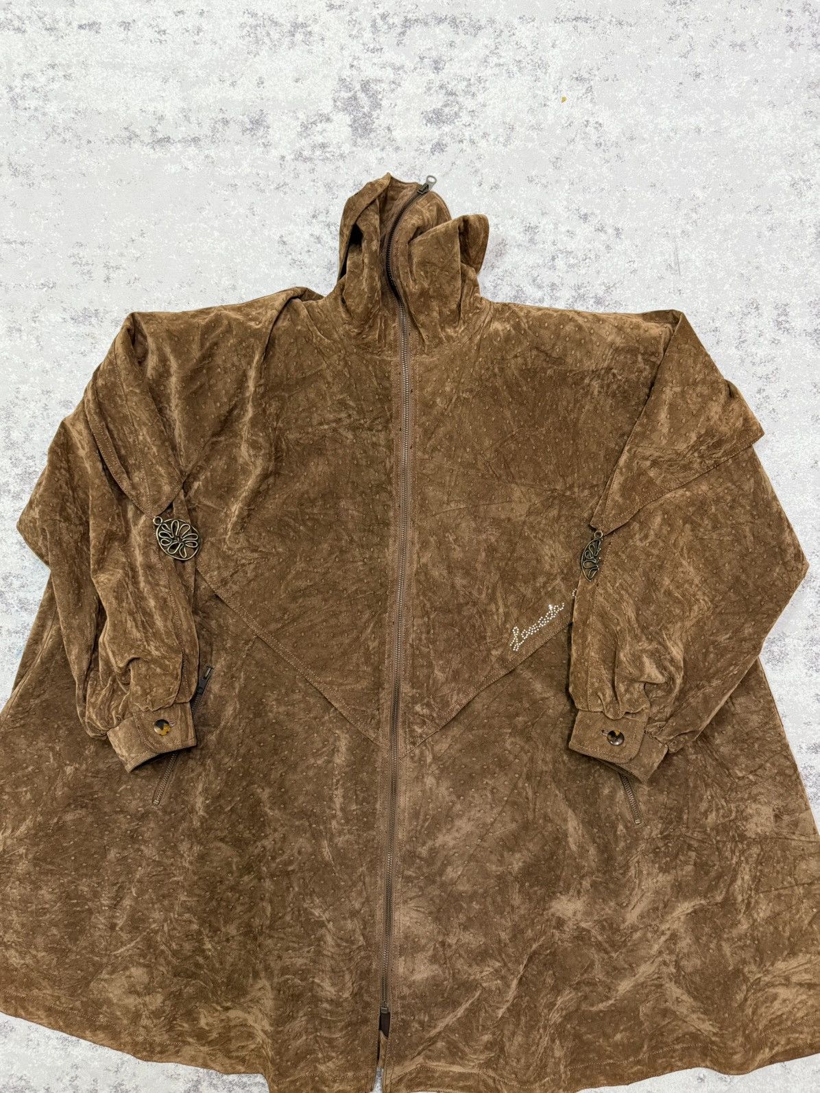 Vintage La Moda Goji Suede Brown Fancy Cloaks Size ONE SIZE - 5 Thumbnail