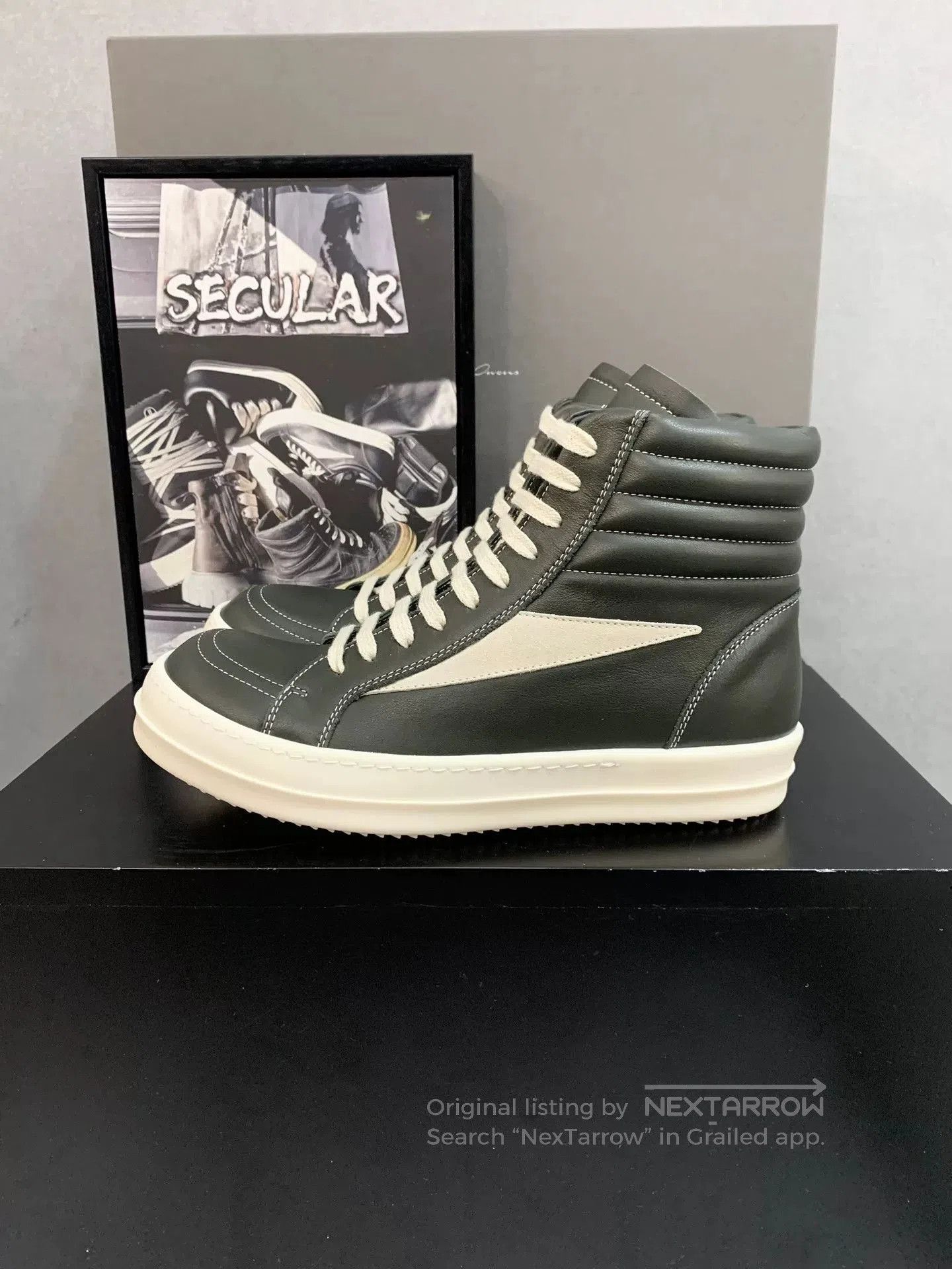 Rick Owens Rick Owens High-Top Leather Sneakers. Size US 6 / EU 39 - 3 Thumbnail