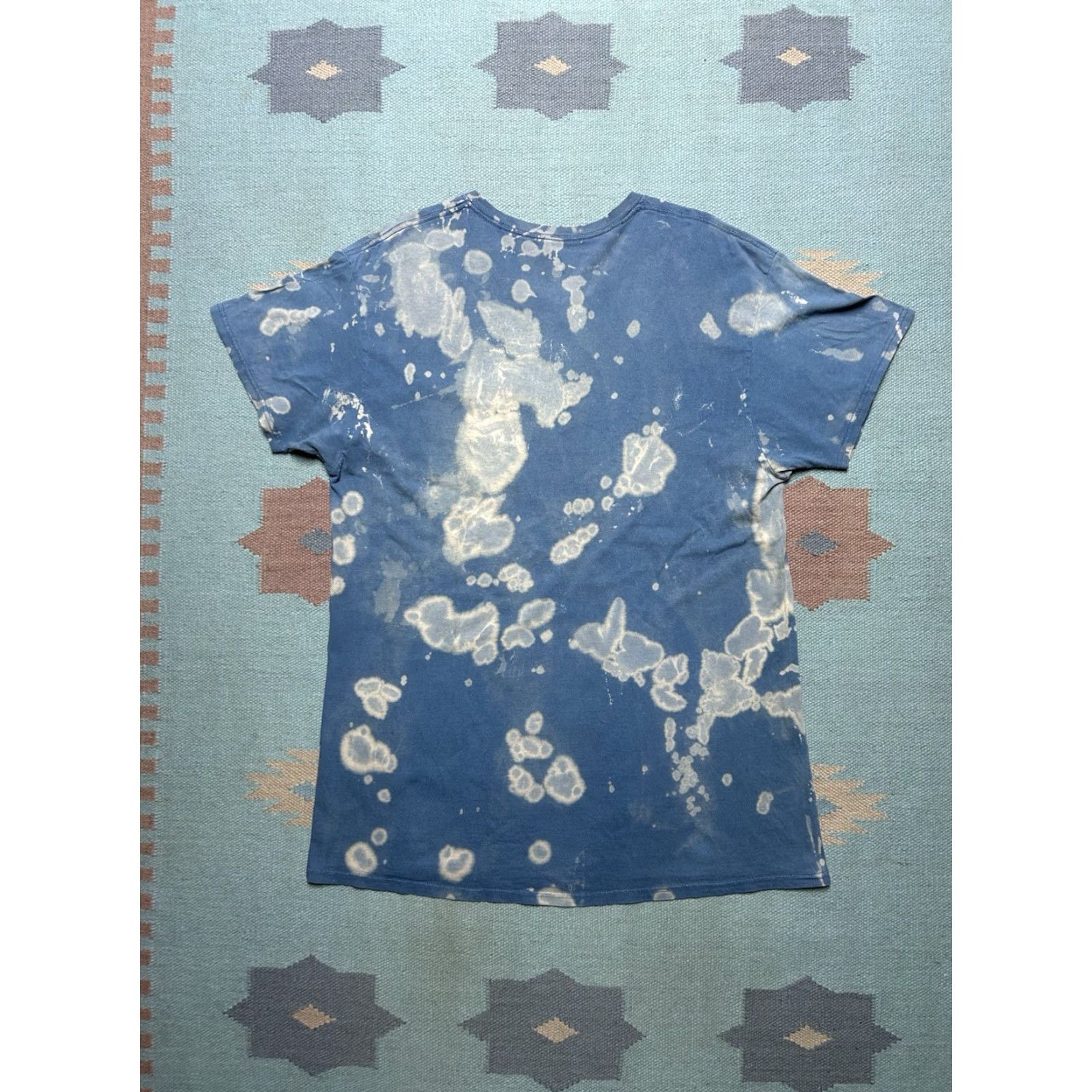 Fruit Of The Loom Fruit of the Loom Pocket T Shirt Bleach Tie Dye Blue Cotton Hippie XL Distressed Men Potentials Size US XL / EU 56 / 4 - 7 Thumbnail