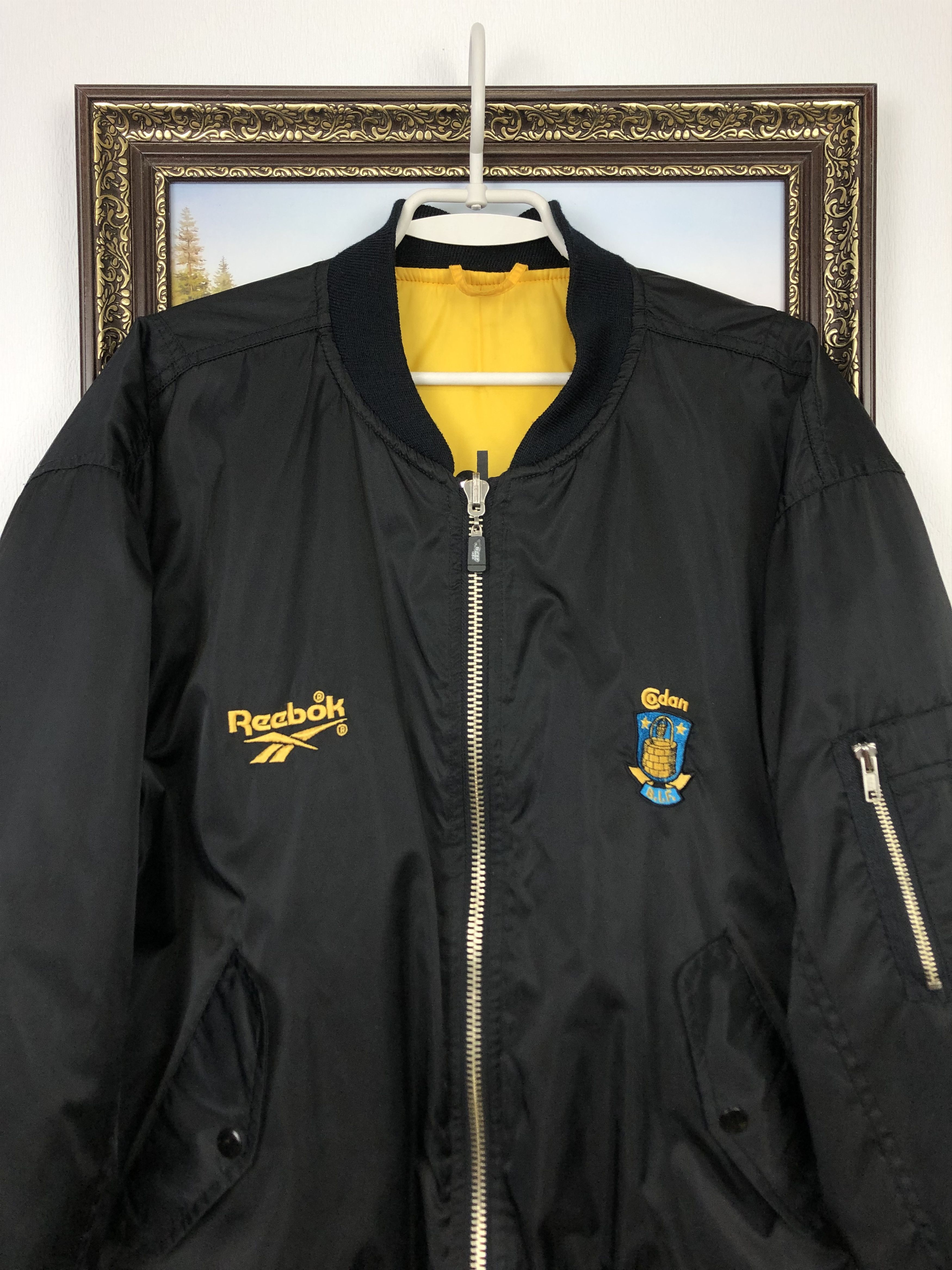 Reebok Vintage Reebok Brondby Football Reversible Jacket Bomber Size US M / EU 48-50 / 2 - 2 Thumbnail