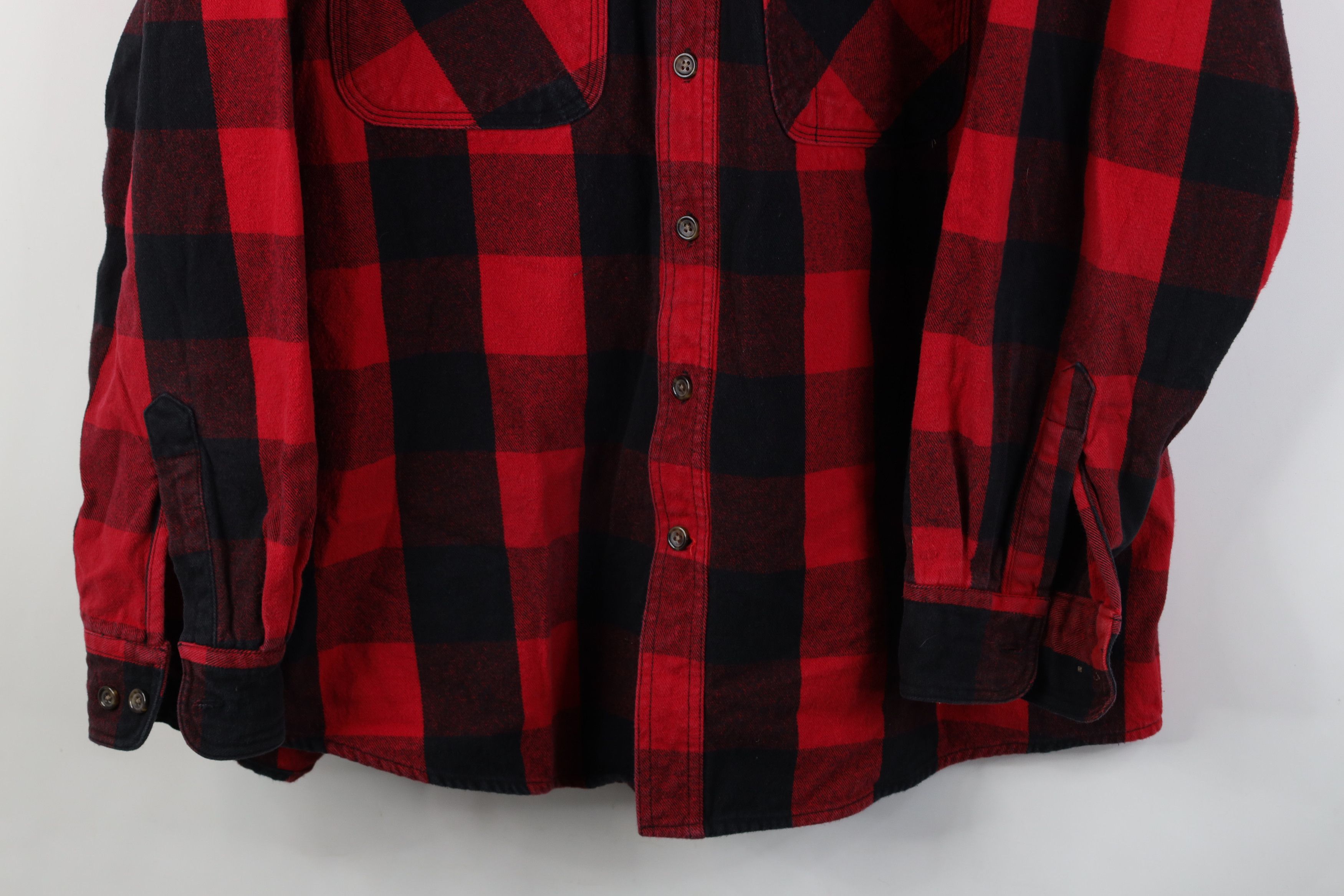 FiveBrother Vintage 90s Five Brother Flannel Button Shirt Red Plaid Size US XXL / EU 58 / 5 - 3 Thumbnail