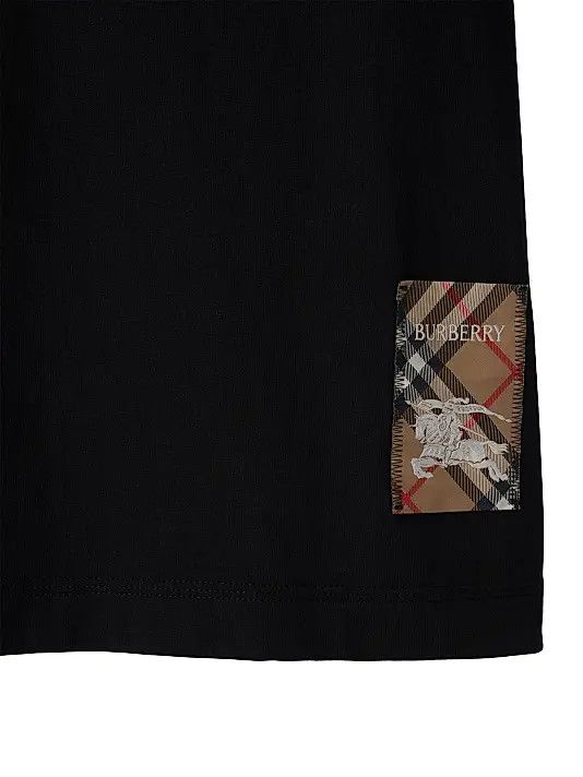 Amiri os11x1225 Check Label Cotton Crewneck T-Shirt in Black Size US M / EU 48-50 / 2 - 6 Thumbnail