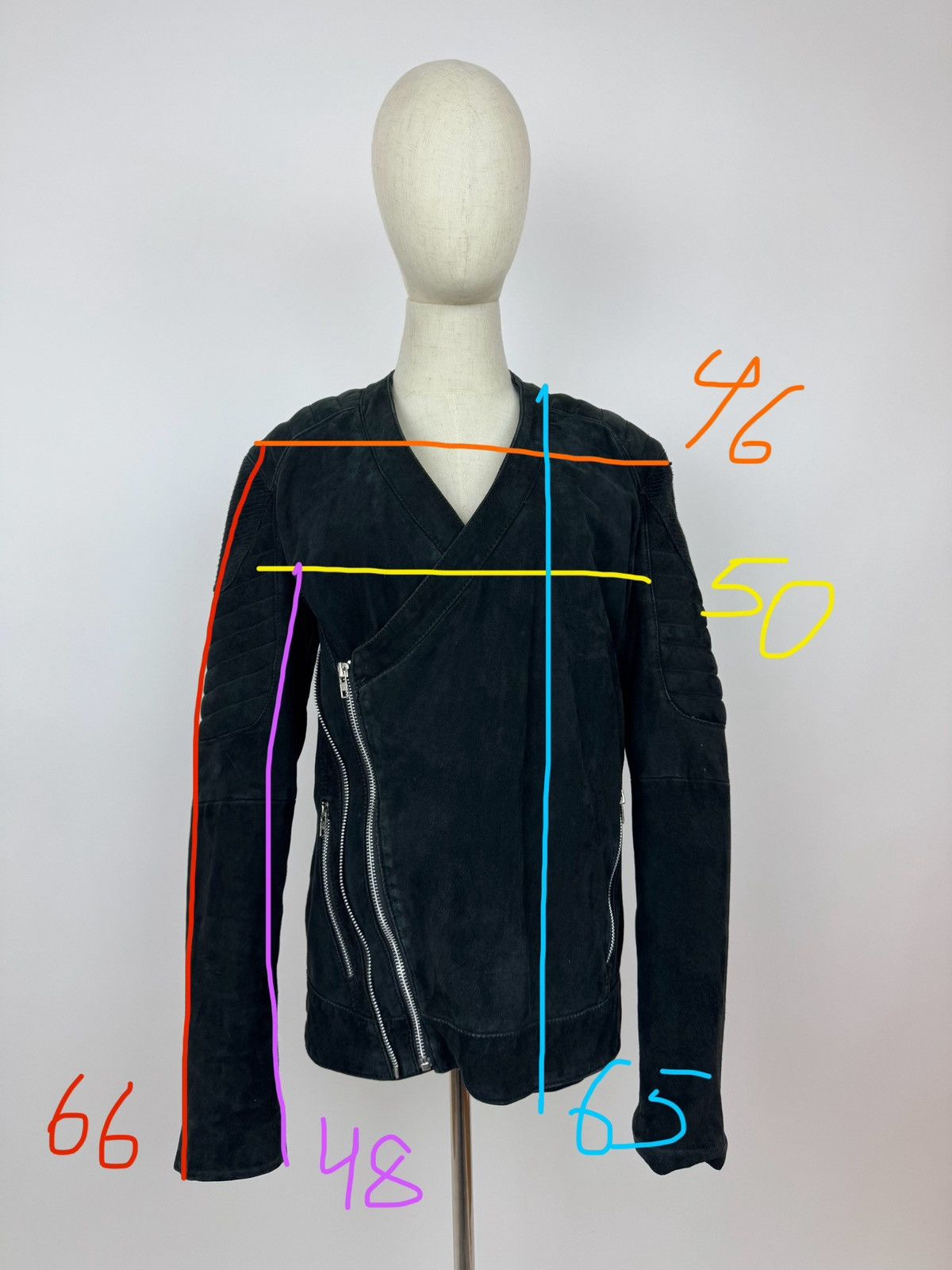Other AHN Avant Garde Biker Leather Suede Jacket Rare Designer JKT Size M / US 6-8 / IT 42-44 - 11 Thumbnail