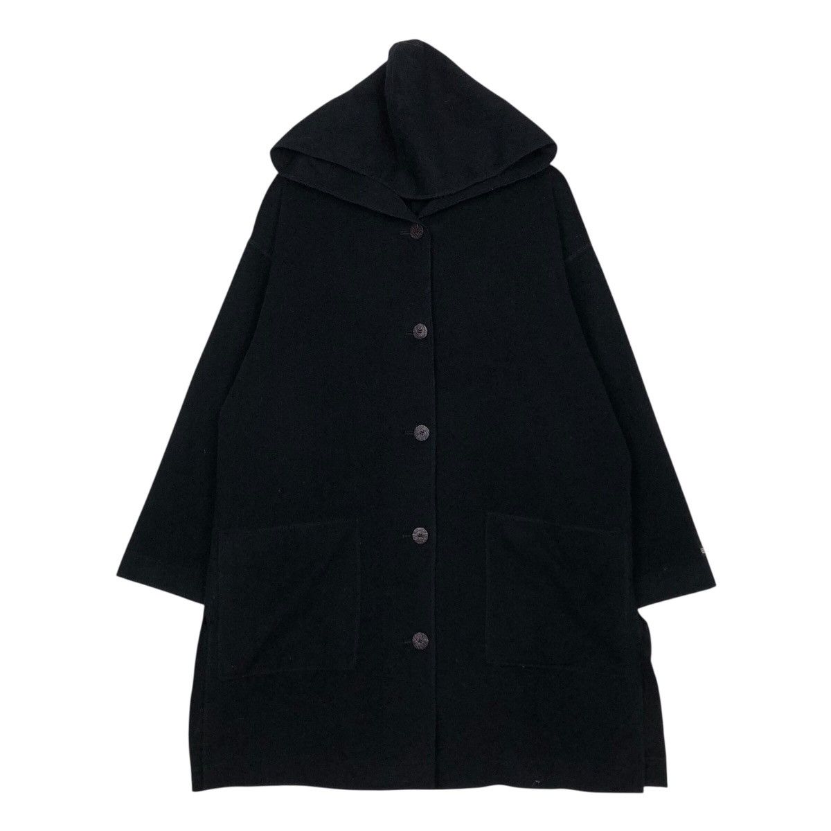 Japanese Brand S.I.B Experimental Hooded Overcoat — Black Avant-Garde Drape Size US M / EU 48-50 / 2 - 2 Thumbnail