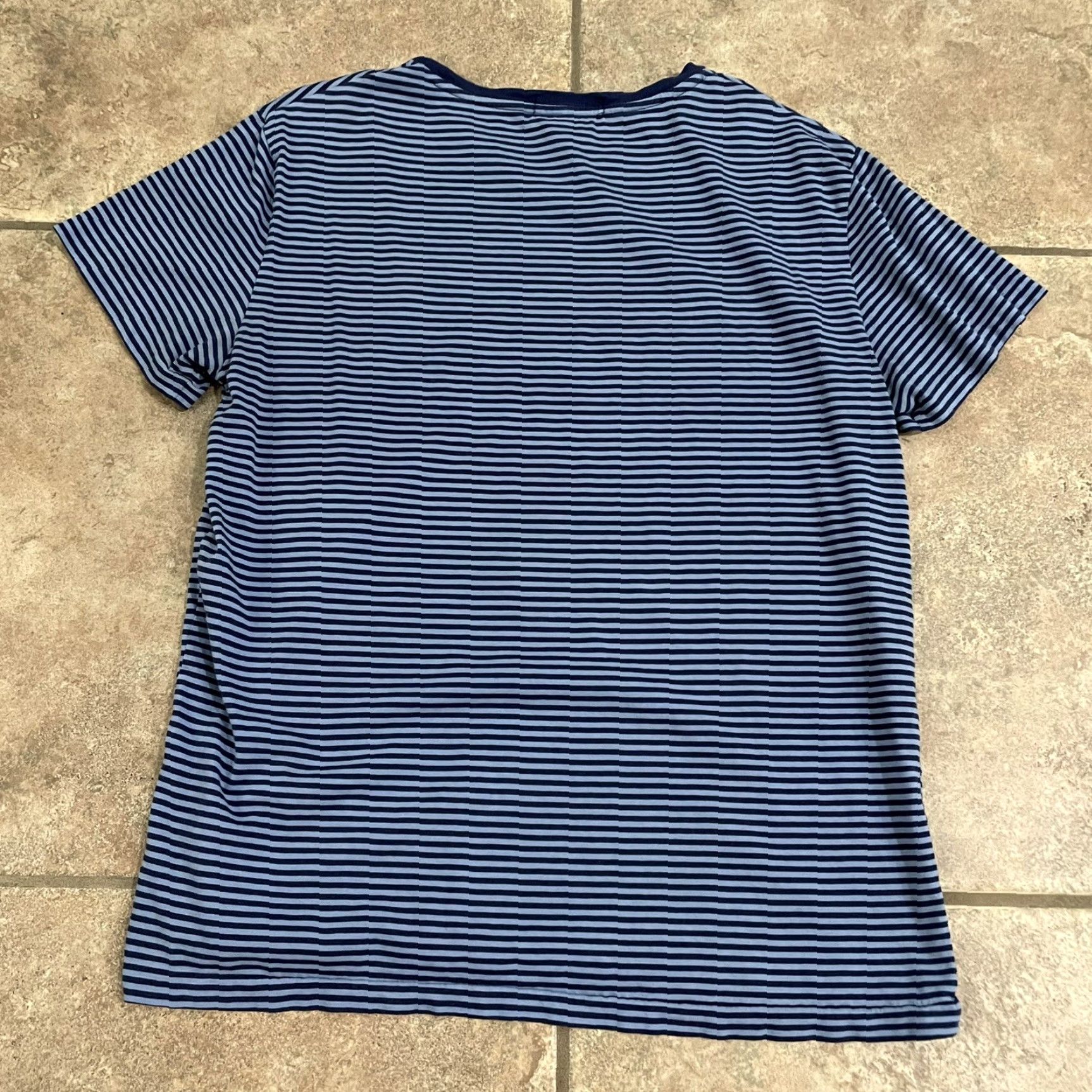 Polo Ralph Lauren VINTAGE Polo Ralph Lauren T-Shirt Striped Blue V-Neck Mens M Tee Blue 90s? Size US M / EU 48-50 / 2 - 5 Thumbnail